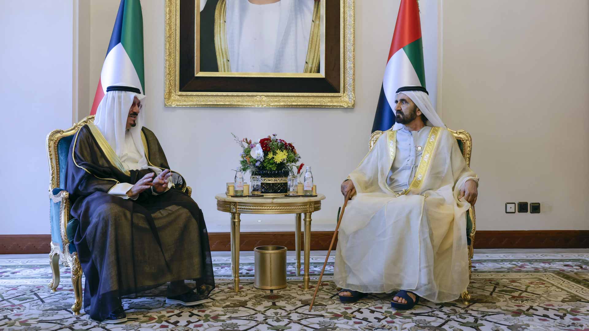 Image for the title: Mohammed bin Rashid meets with PM of Kuwait 