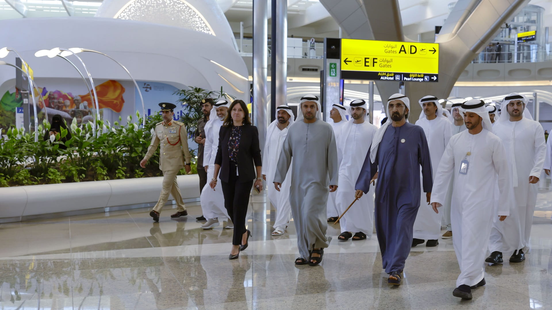 Image for the title: Mohammed bin Rashid visits Zayed International Airport 