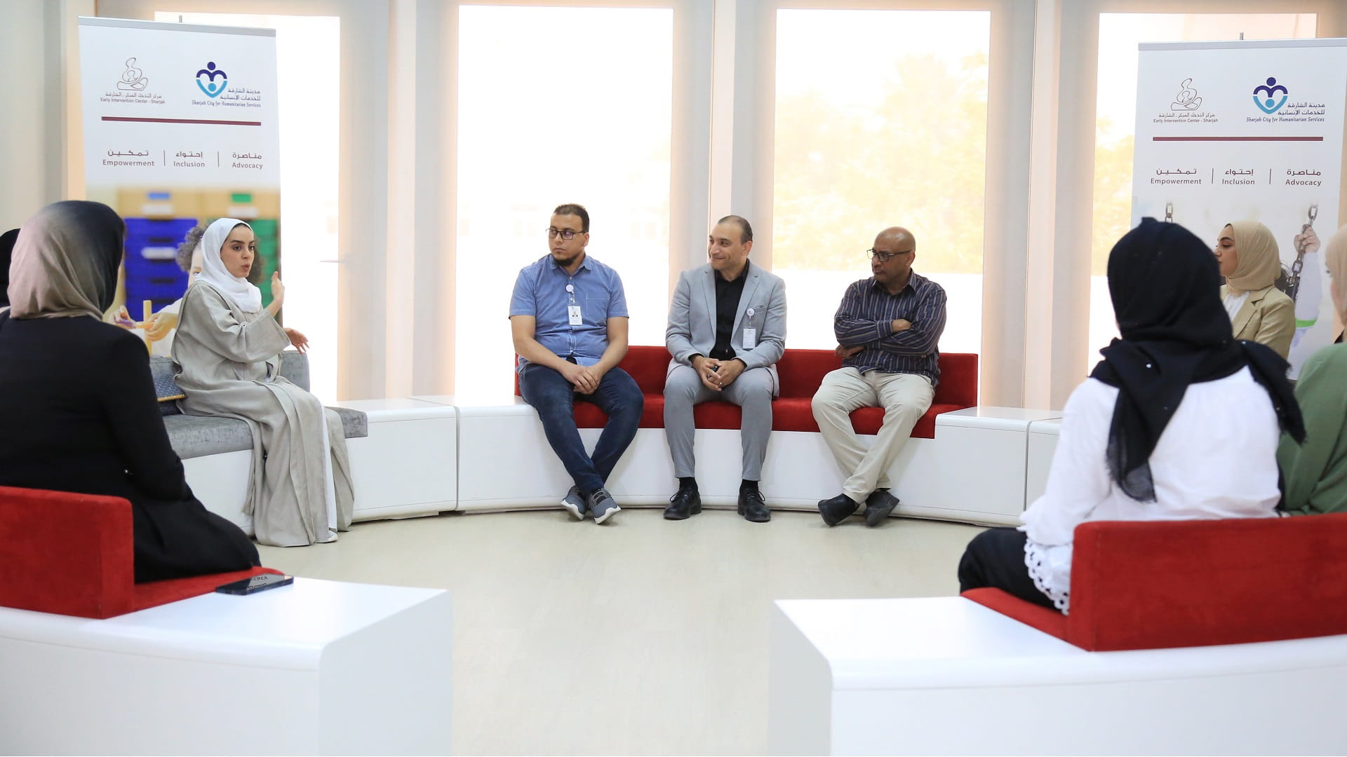 Image for the title: Media meeting on speech, language, and hearing services at SCHS 