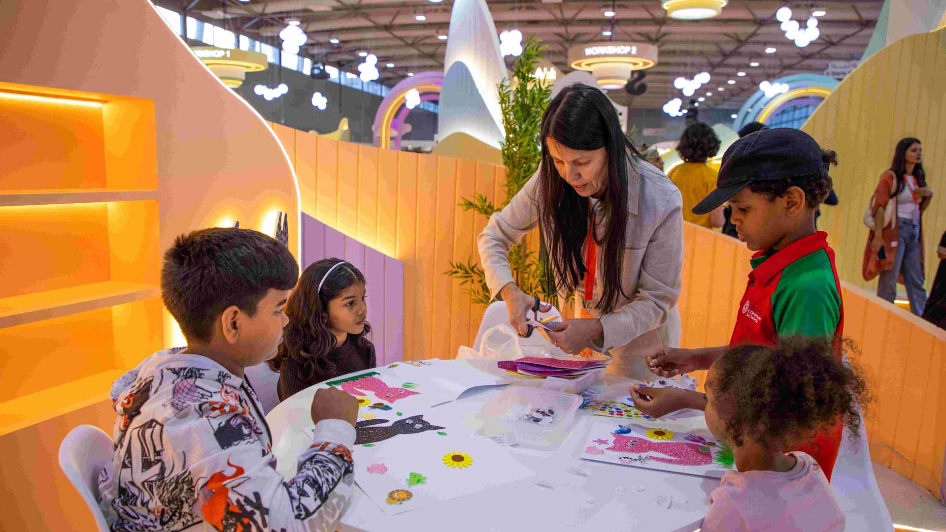 Image for the title: Children weave wondrous world of stories at SIBF's workshops 