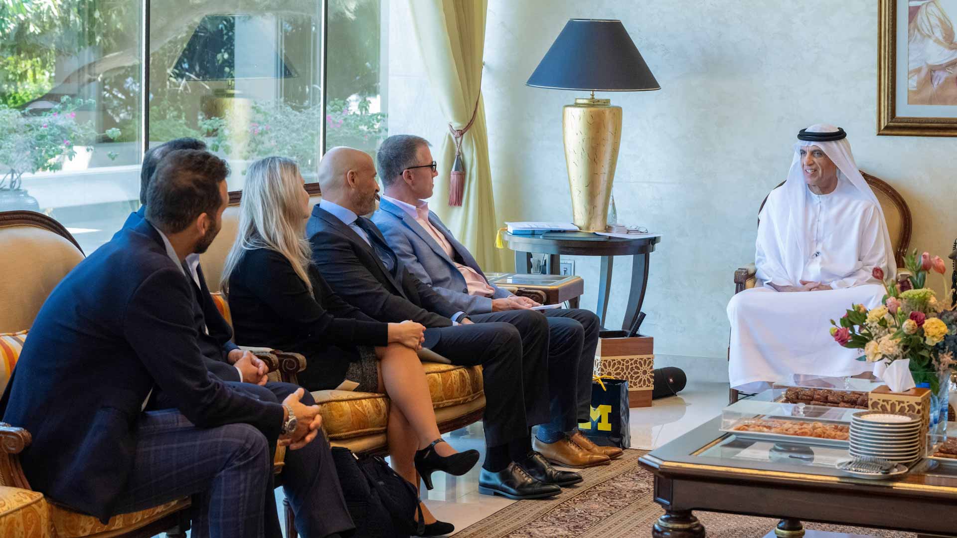Saud bin Saqr receives University of Michigan delegation
