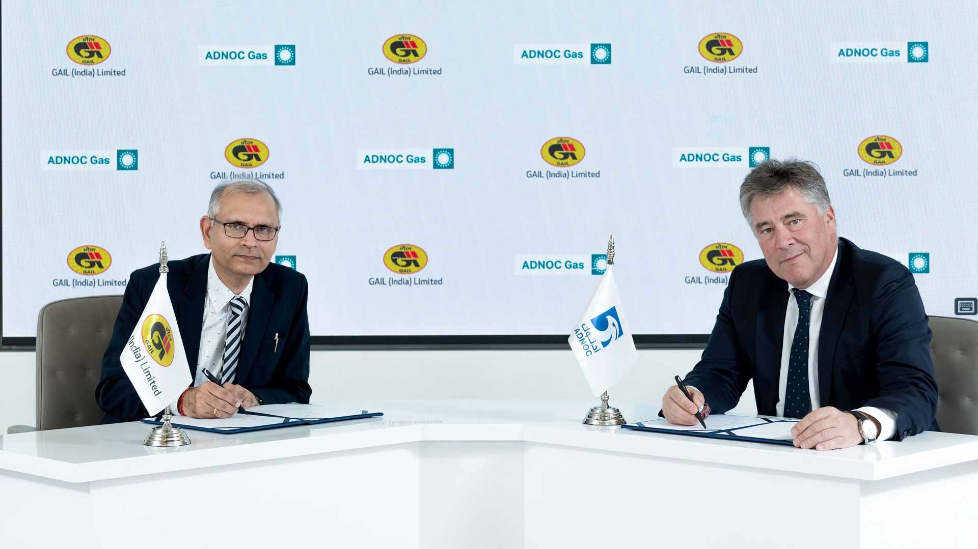 "أدنوك للغاز" توقع اتفاقية بيع وشراء مع شركة "جايل" الهندية