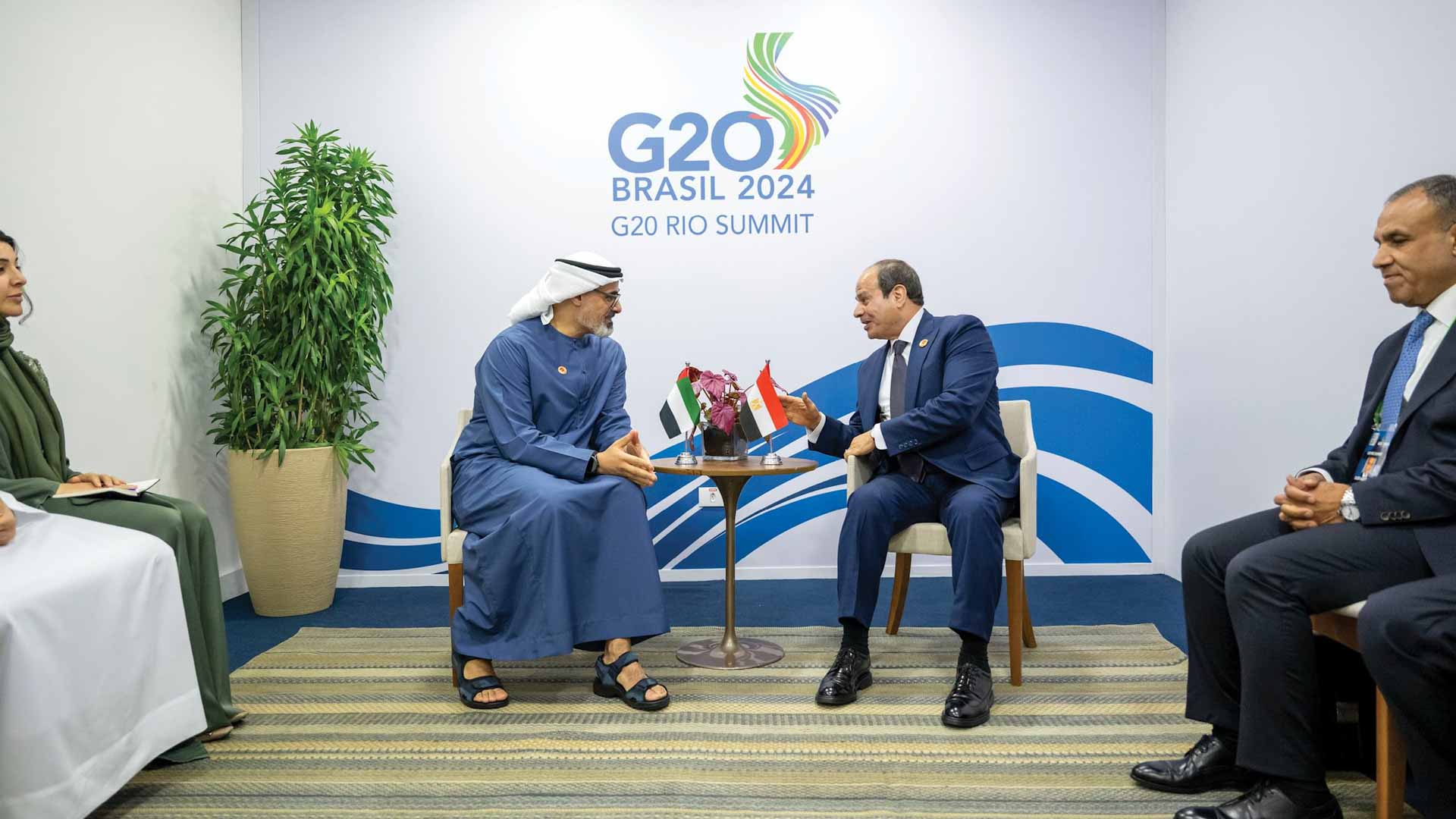 Abu Dhabi CP meets Egypt's President at G20 Summit