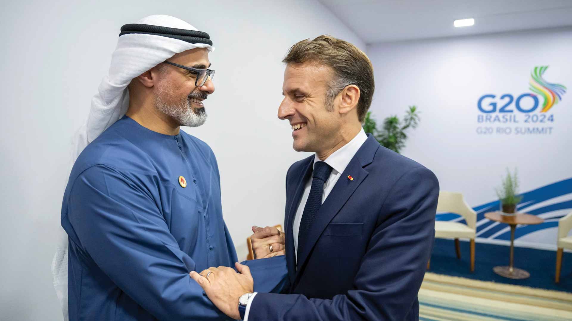 Abu Dhabi CP, Macron discuss ways to enhance strategic p'ship
