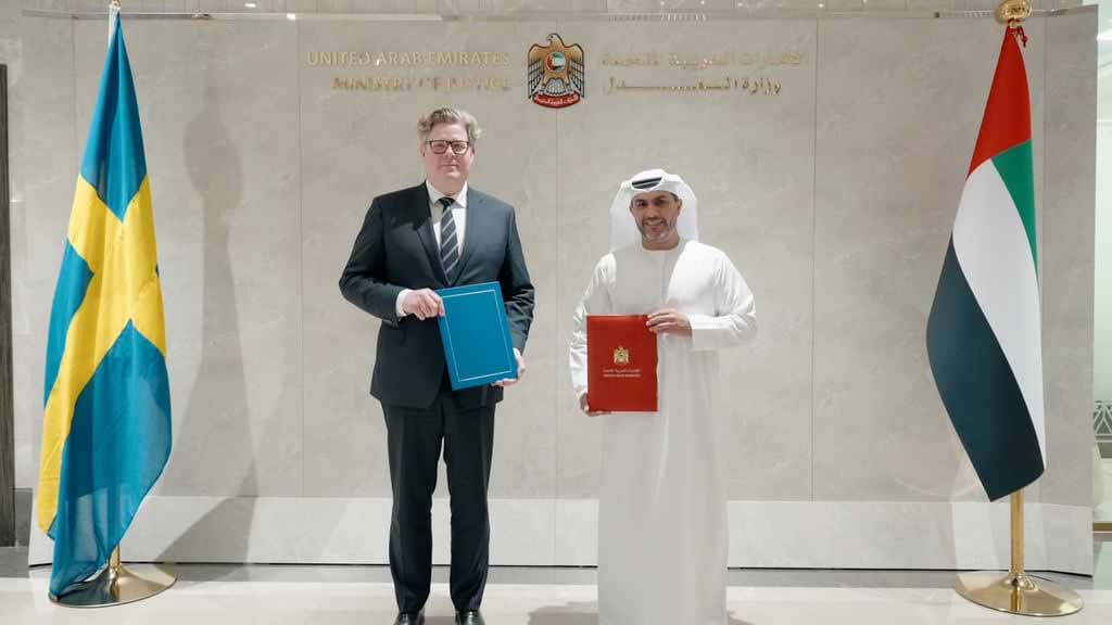 بتعاون مثمر.. الإمارات والسويد توقعان اتفاقيتين في القضاء والقانون 