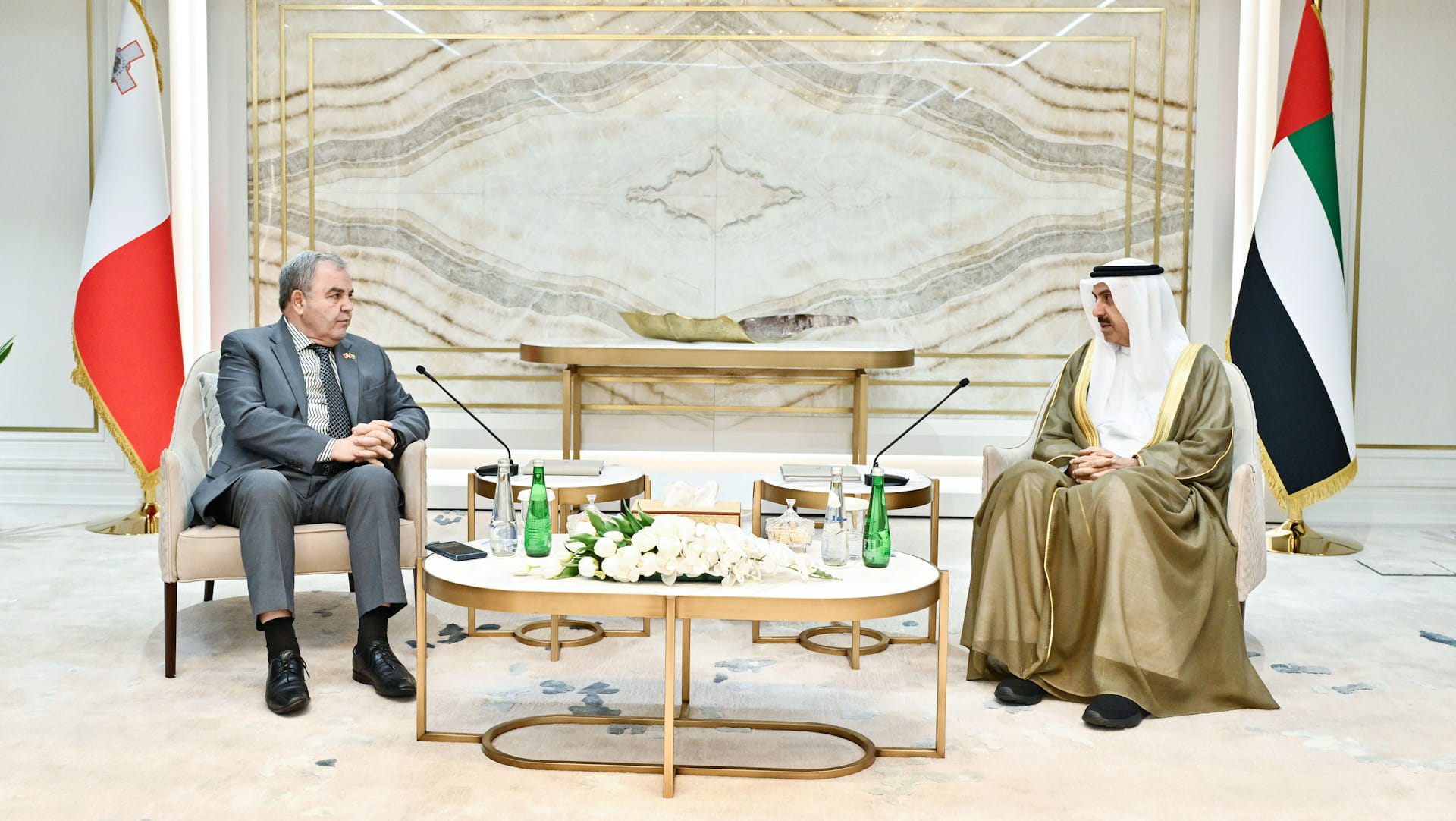 Saqr Ghobash, Angelo Farrugia discuss cooperation, sign agreement 