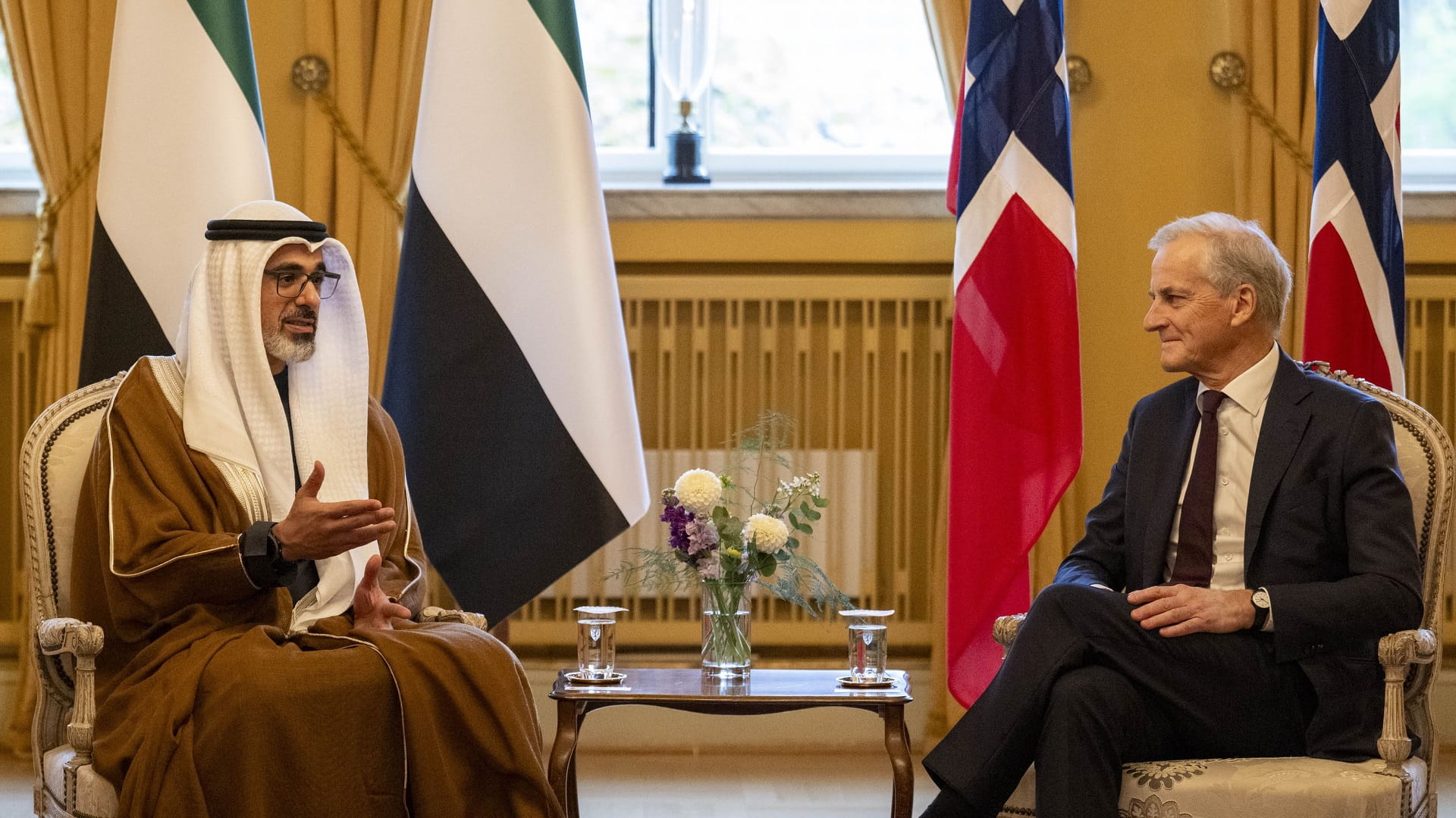 Crown Prince of Abu Dhabi meets with Prime Minister of Norway