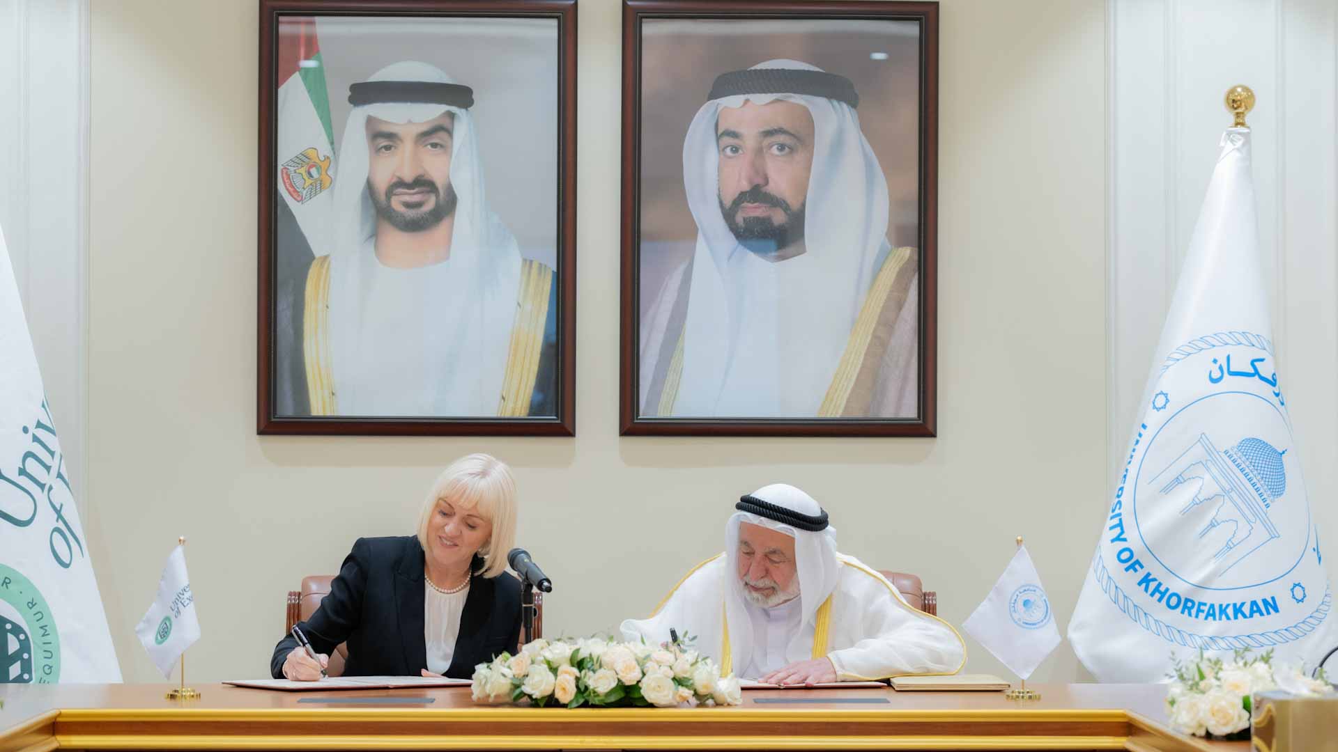 Sultan Al Qasimi signs co-op agreement between UFK and Exeter Uni