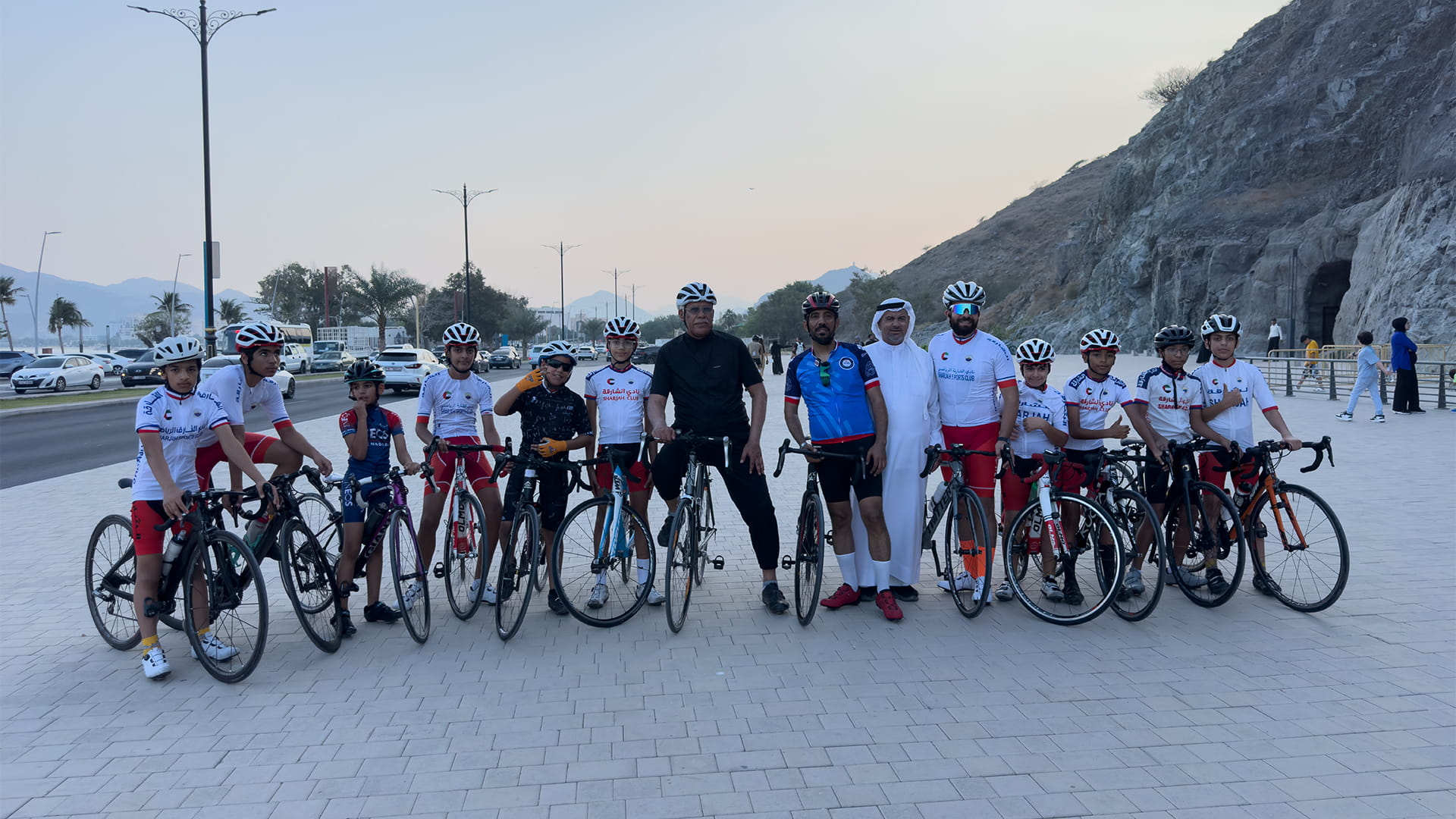 Image for the title: Khorfakkan hosts 'Arab Cycling Day' with major participation 
