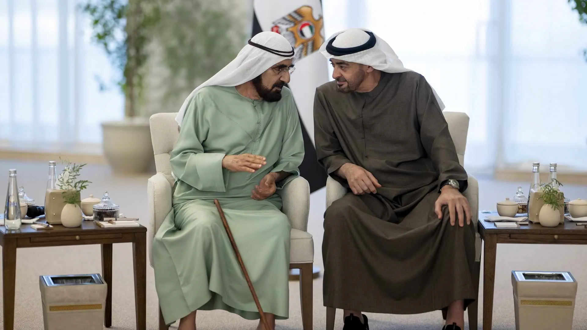 Image for the title: UAE President, Mohammed bin Rashid discuss national development 