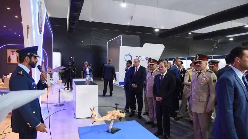 El-Sisi visits UAE's pavilion at Egypt International Airshow 