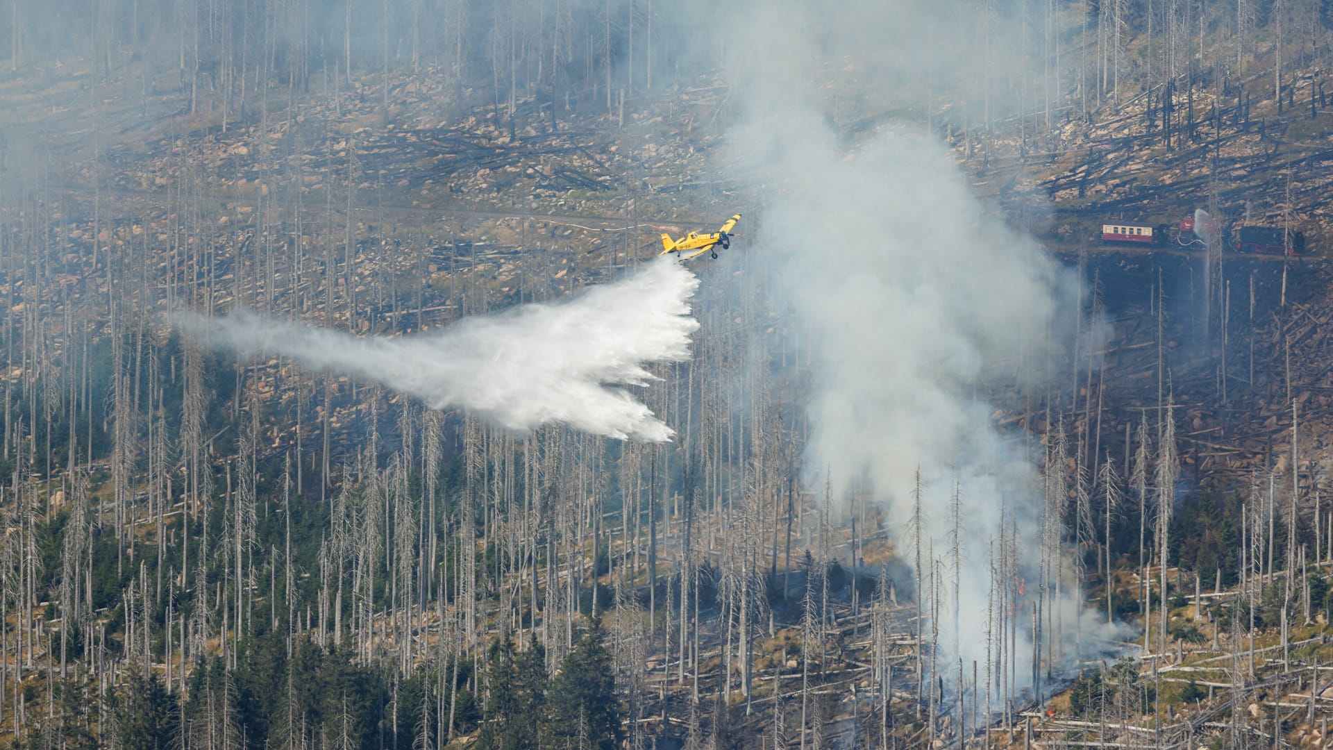 Firefighters, planes tackle blaze in German mountains 
