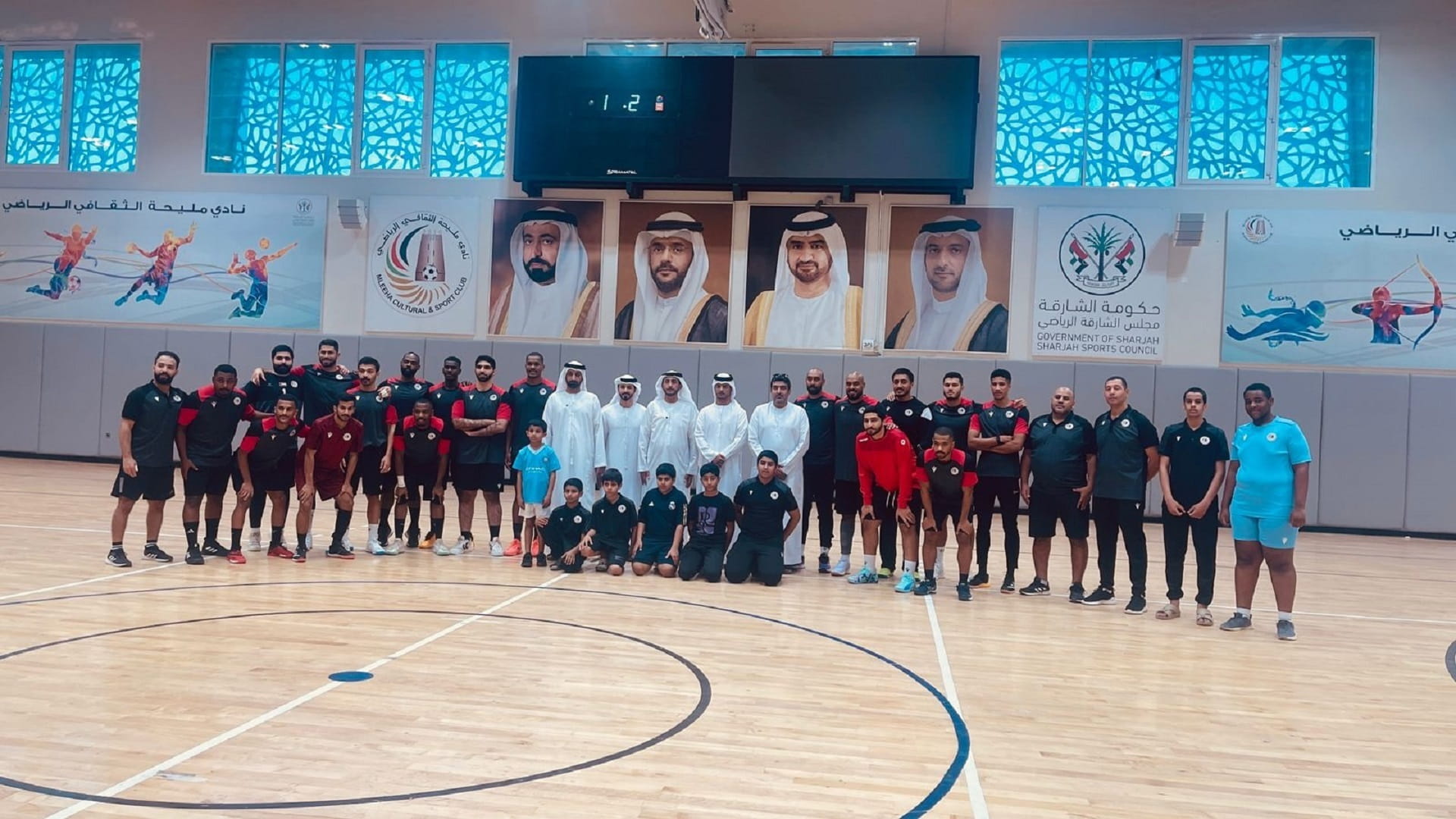 Chairman of Mleiha municipal council visits the Handball team 