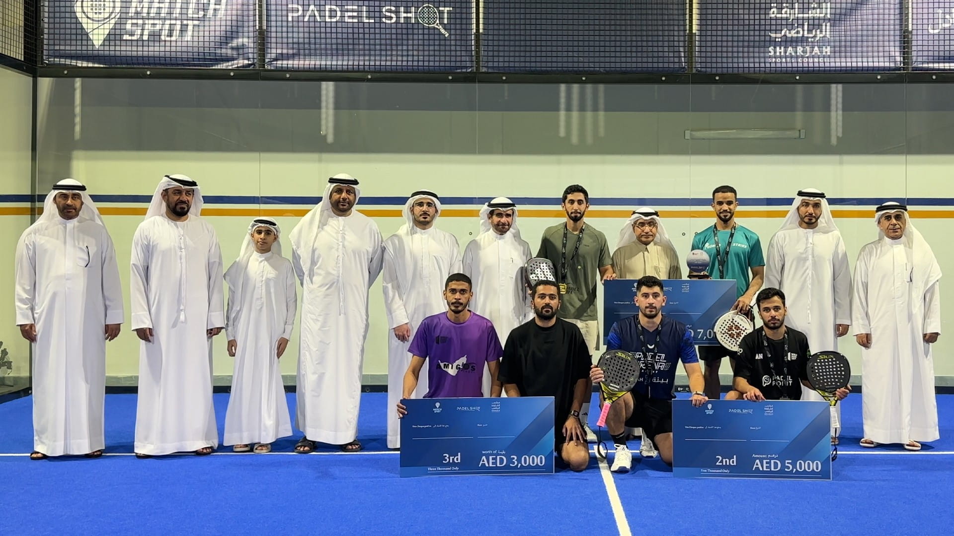 Saeed and Haitham bin Saqr at Al Hefaiyah Padel Tennis finale 