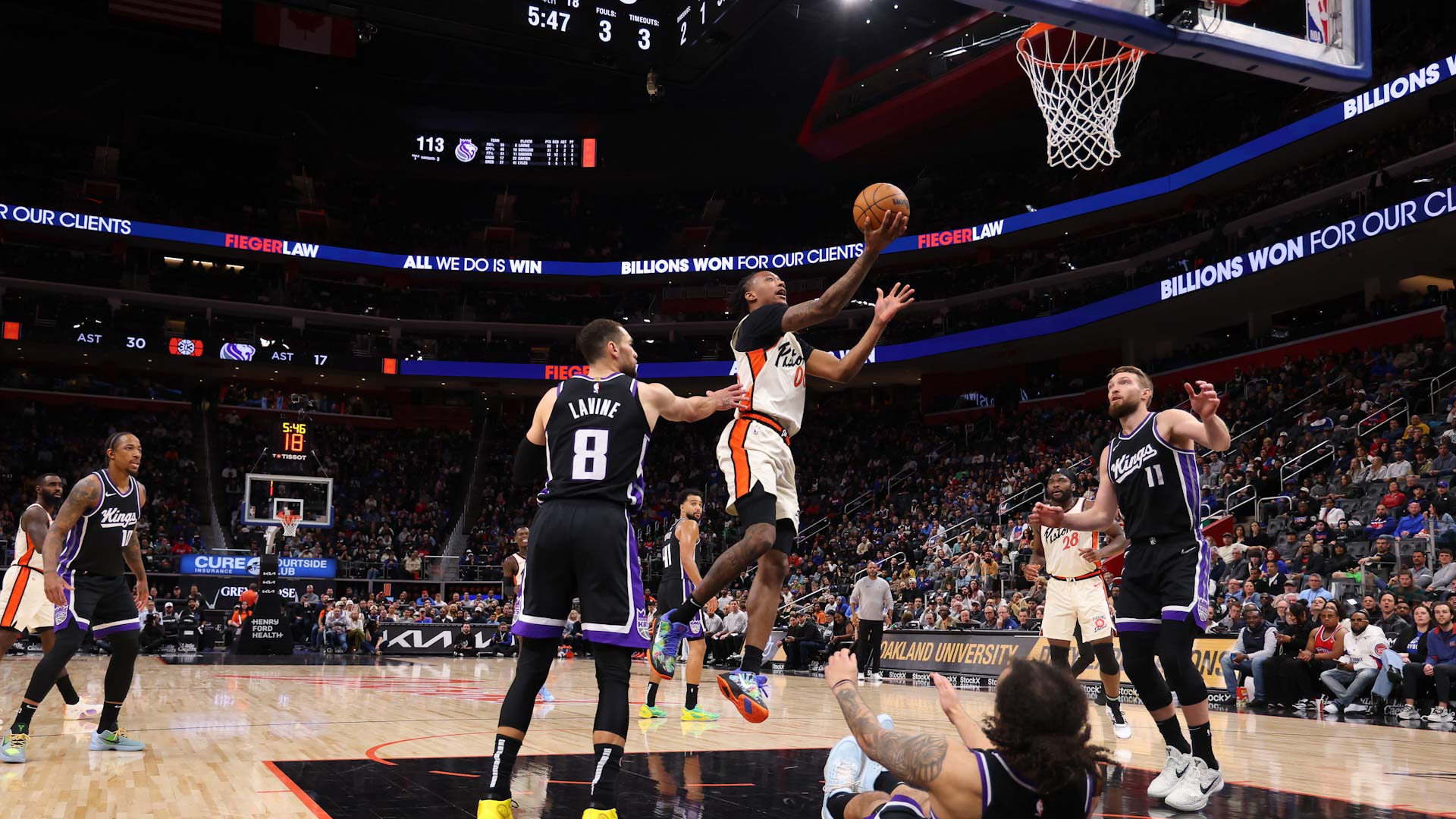 صورة بعنوان: ساكرامنتو كينغز يتخطى ديترويت في السلة الأميركية  