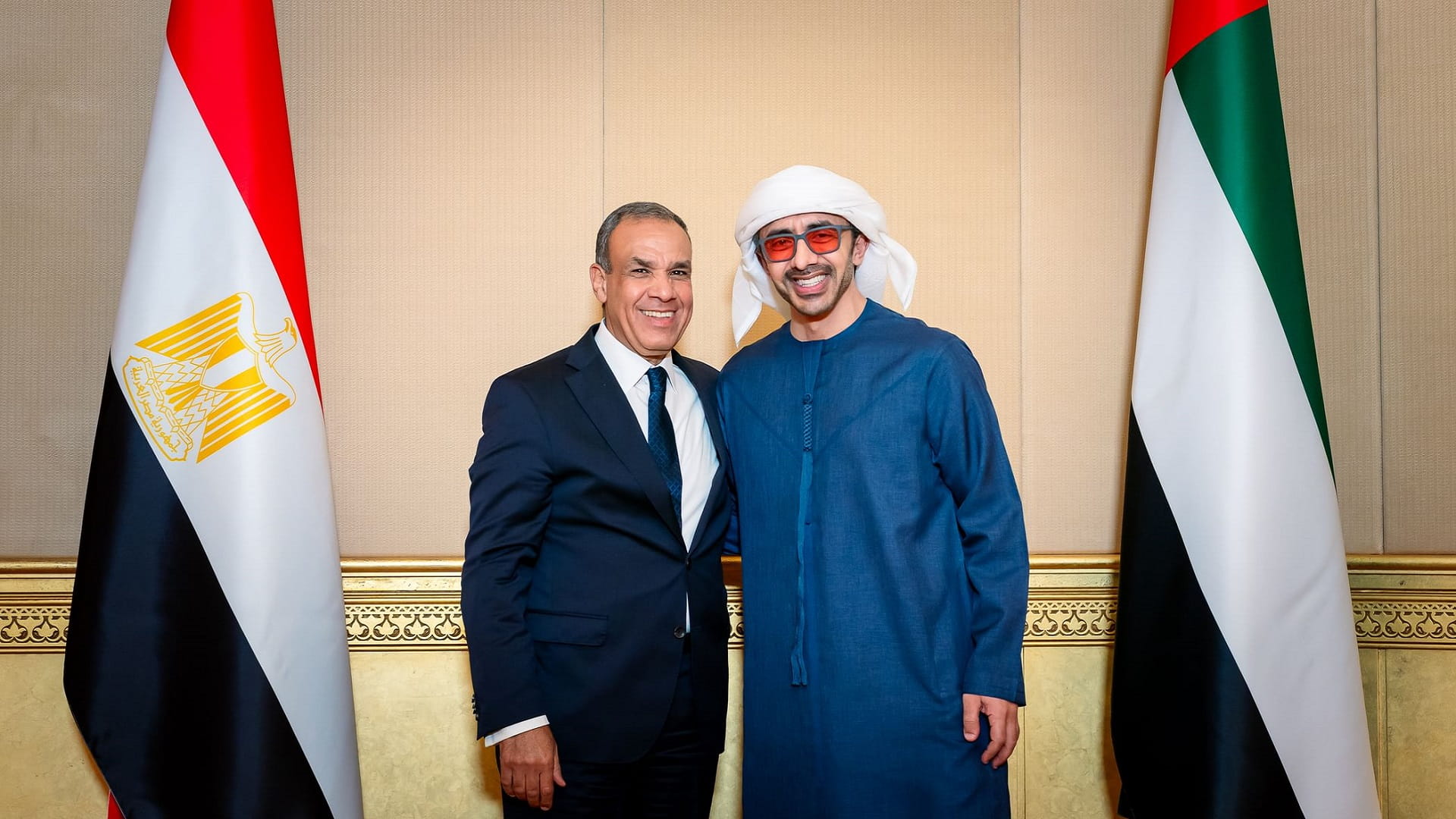 عبد الله بن زايد يستقبل وزير الخارجية والهجرة المصري 