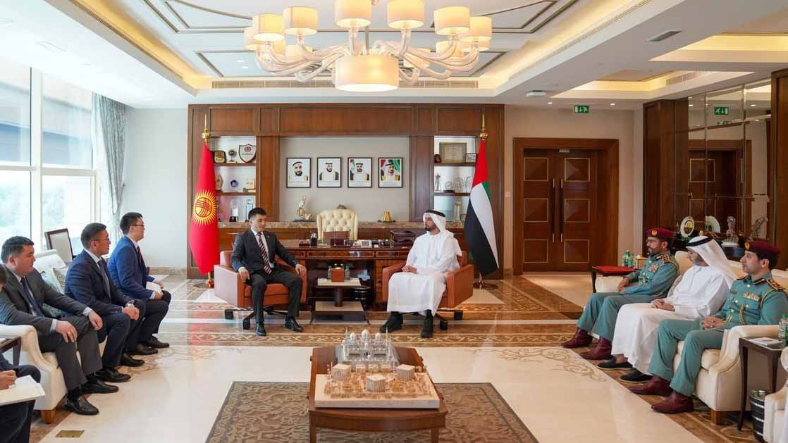 Saif bin Zayed meets with Ulan Karypbekov 