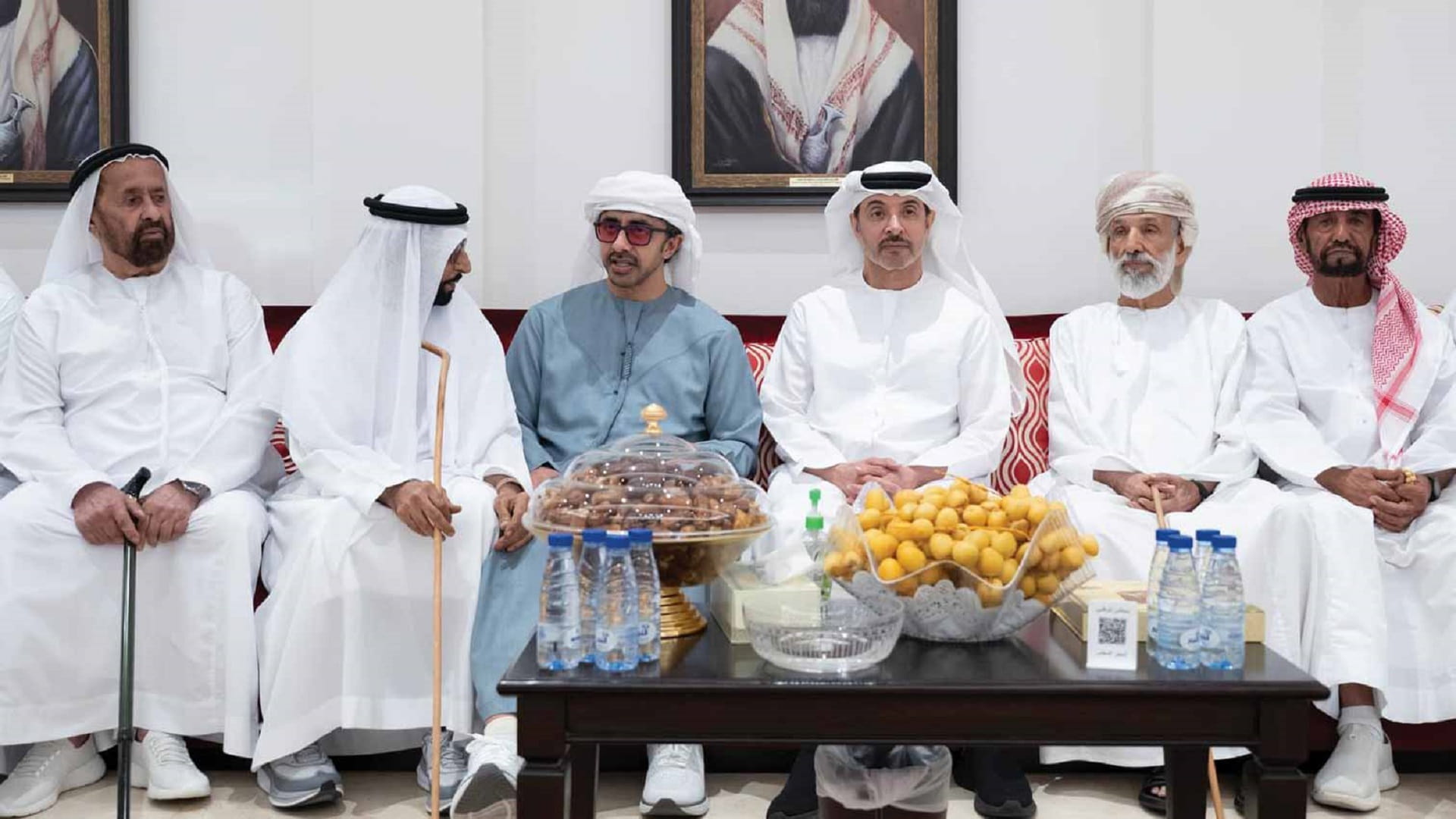 Hazza and Abdullah bin Zayed offer condolences