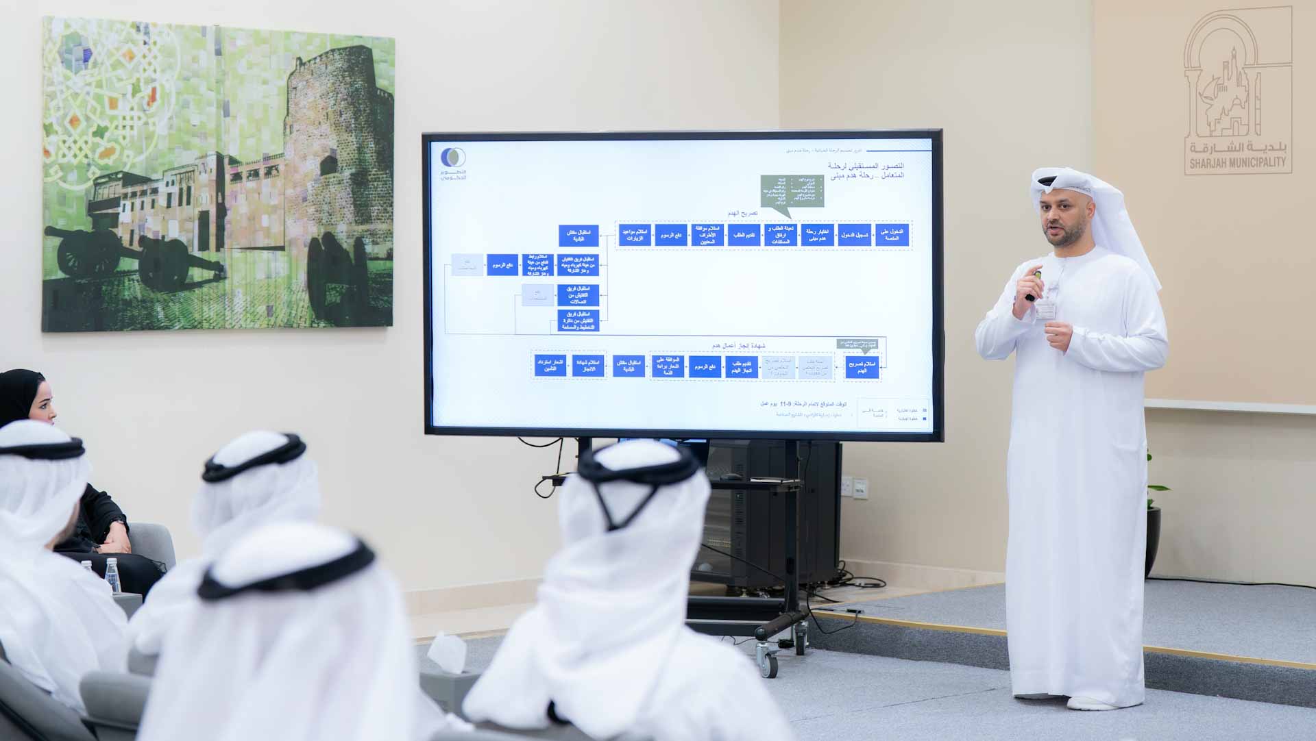 أمانة "تنفيذي الشارقة" تنظم ورشة تصميم وتطوير "رحلة هدم مبنى" 