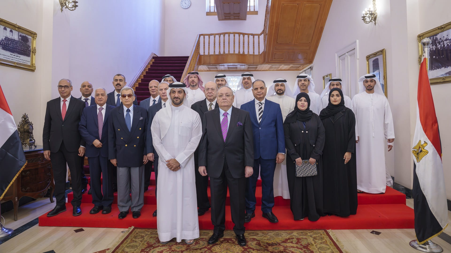 Sultan bin Ahmed meets President of State Council of Egypt