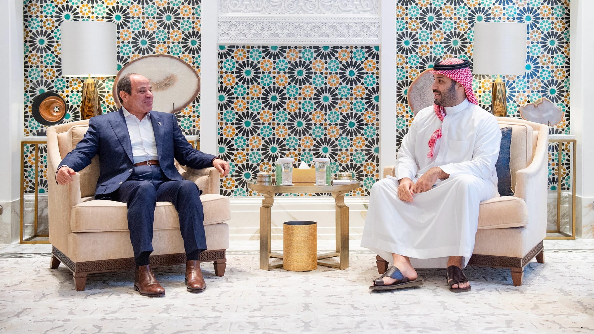 محمد بن سلمان والسيسي يبحثان التطورات الفلسطينية والإقليمية 