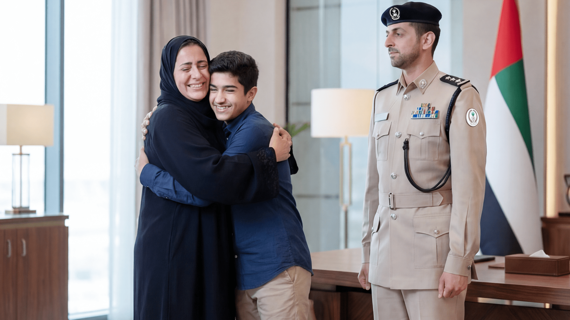 "شرطة الشارقة" تعيد لمّ شمل أم بابنها بعد فراق استمر 12 عاماً 