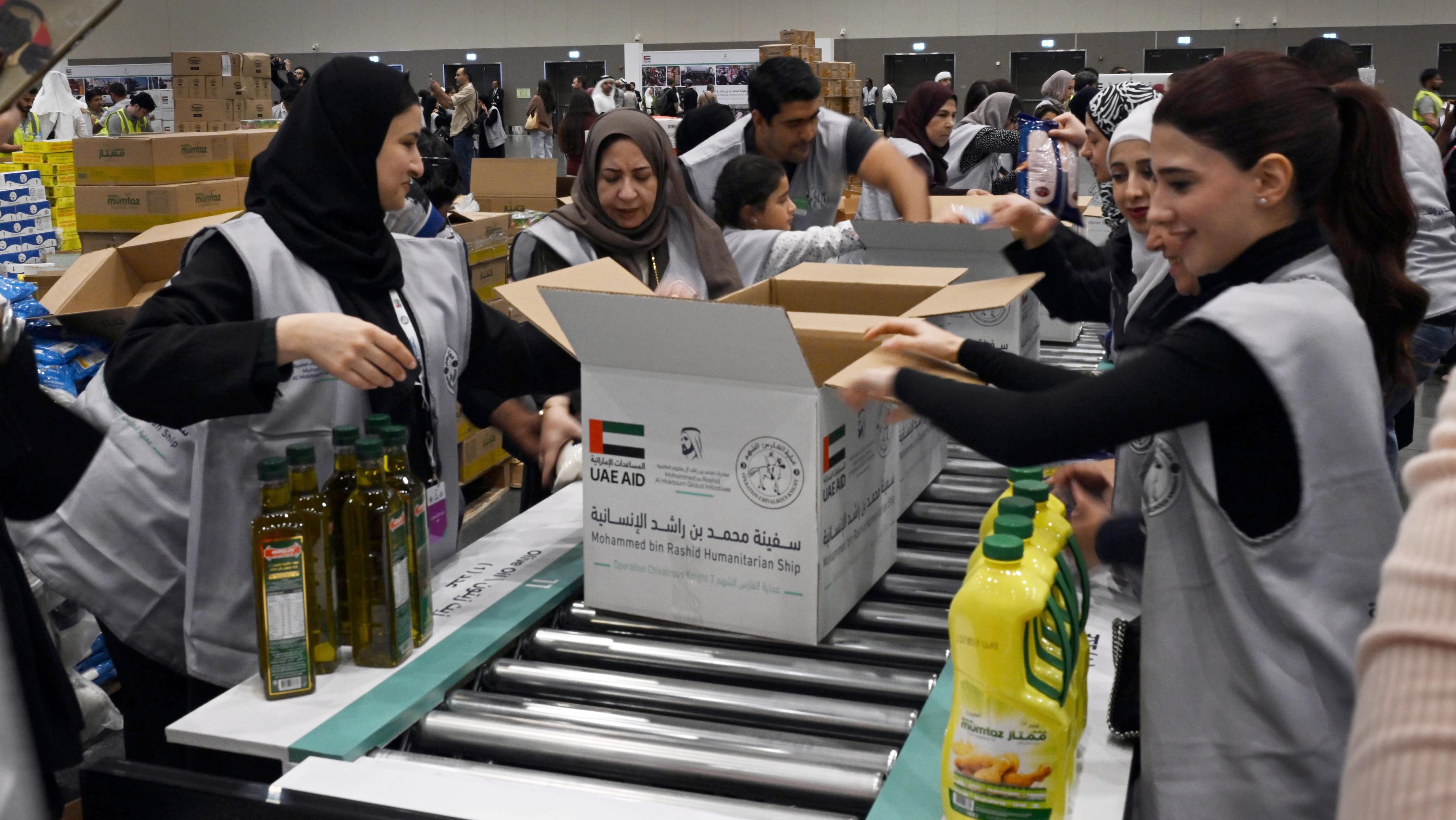 مبادرات محمد بن راشد العالمية تكمل تجهيز 10 ملايين وجبة لأهالي غزة 