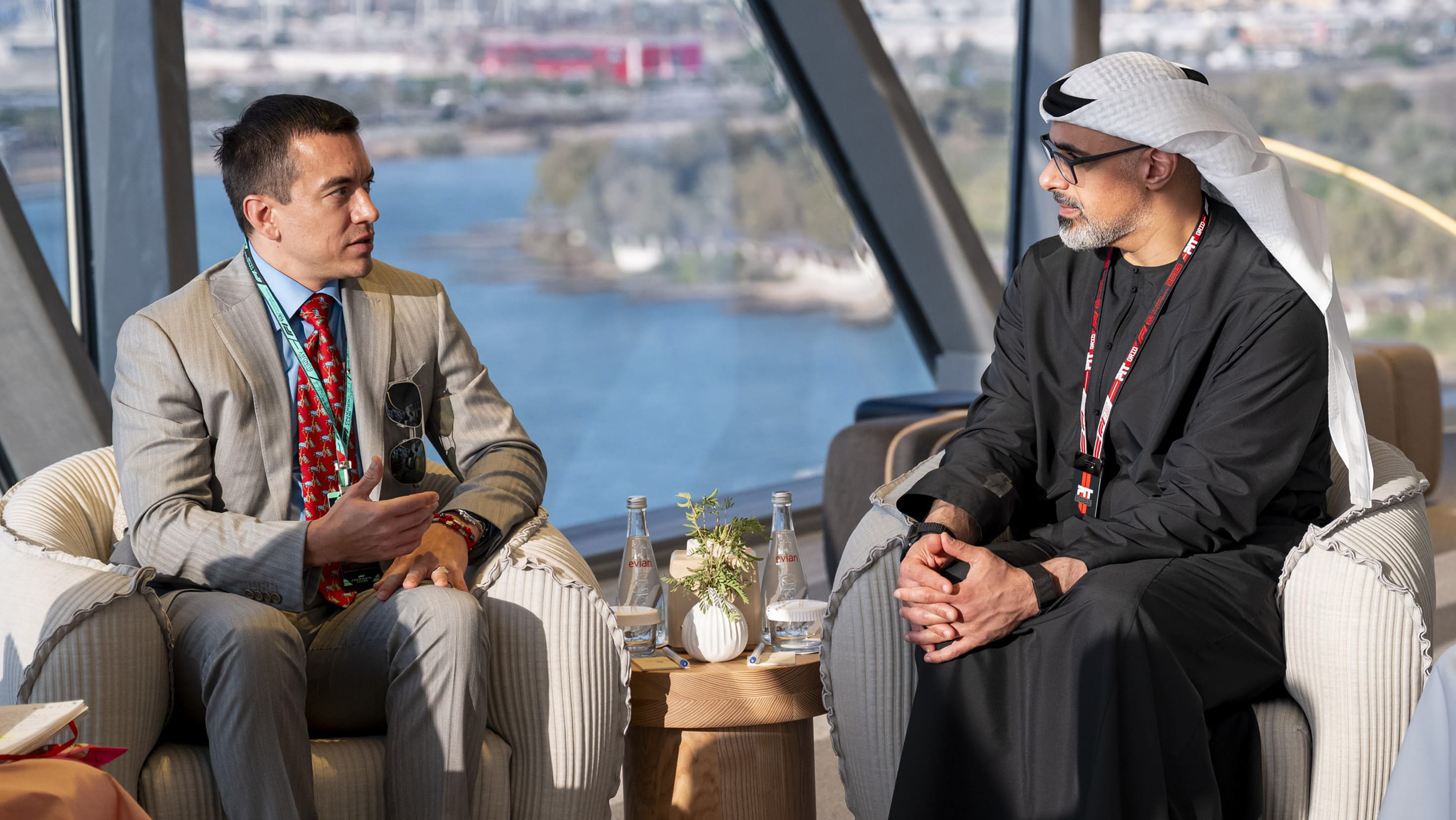 Khaled bin Mohamed hosts Ecuador President at Abu Dhabi Grand Prix 