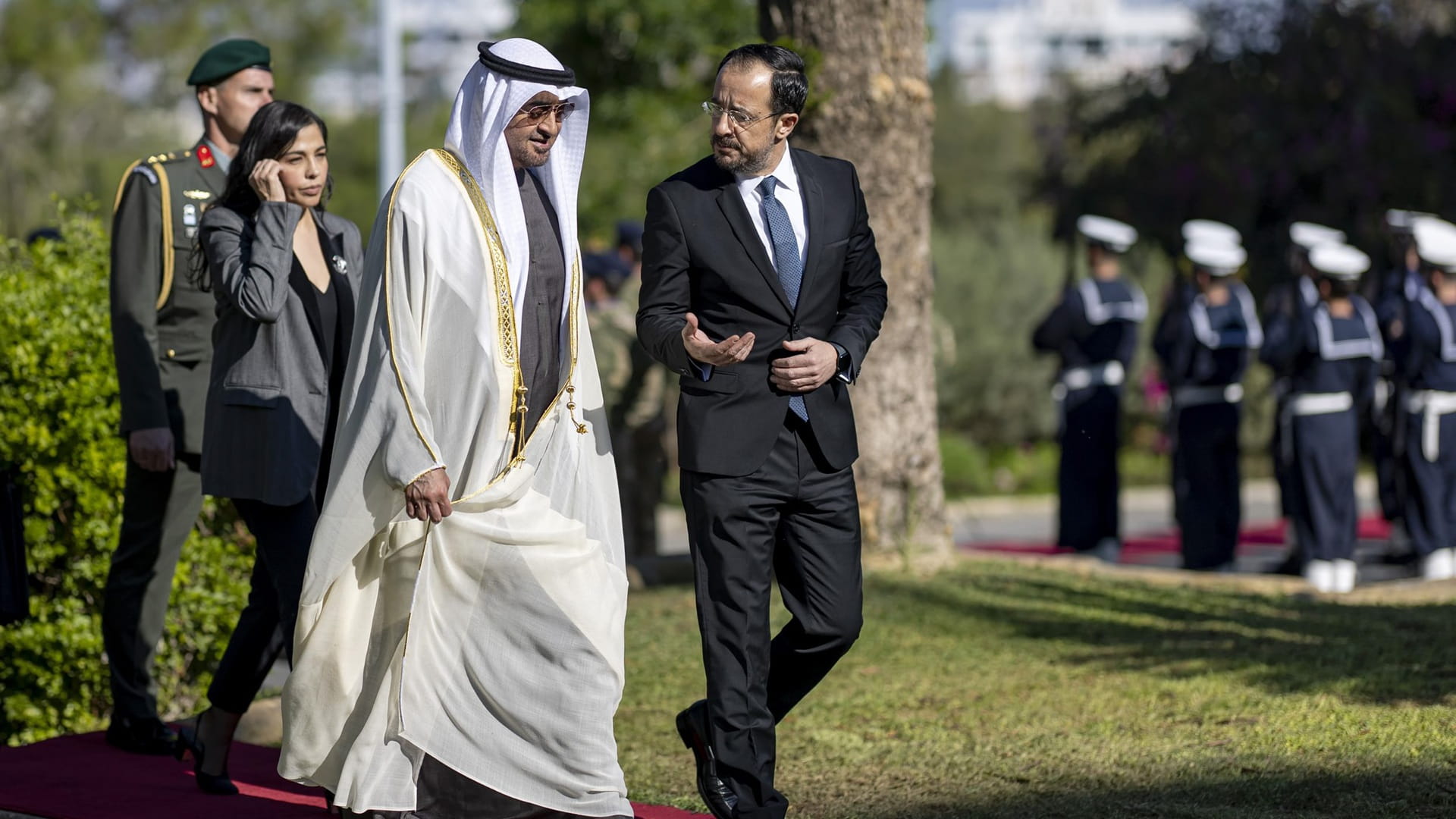 UAE President arrives at Presidential Palace in Nicosia 