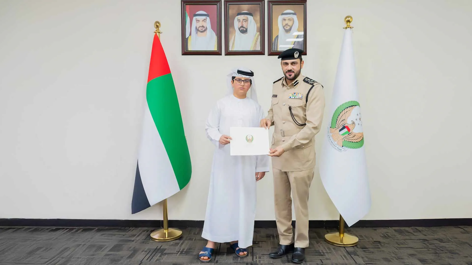 Sharjah Civil Defence honours child for swift reporting of fire