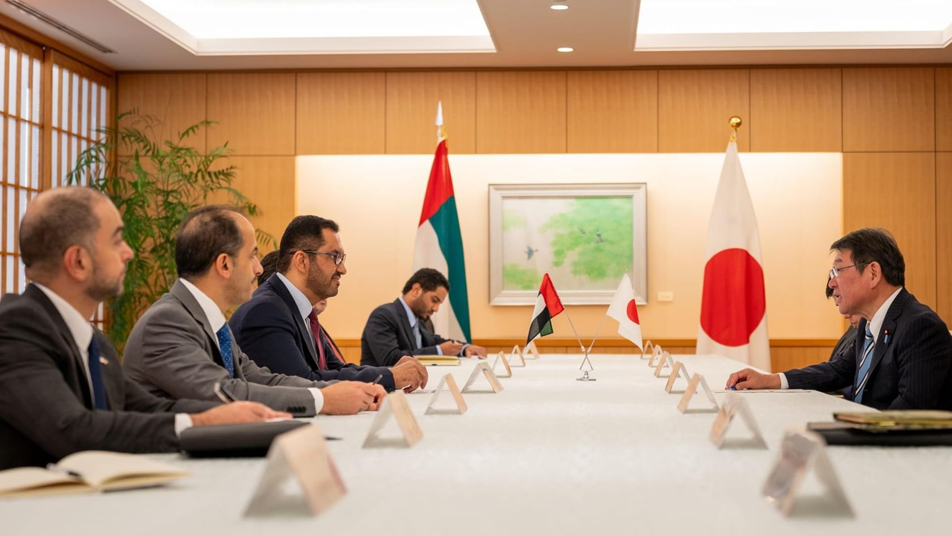 صورة بعنوان: الإمارات واليابان تبحثان تعزيز التعاون في الطاقة والصناعة والتجارة 
