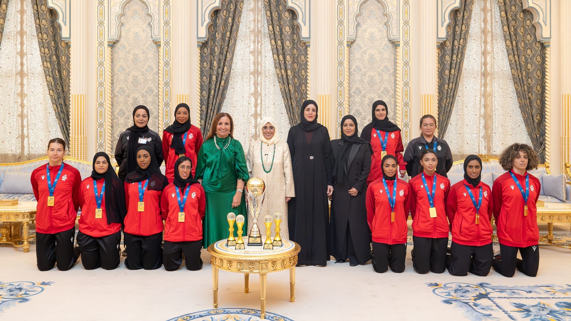 Jawaher Al Qasimi receives West Asia Womens Volleyball champions 