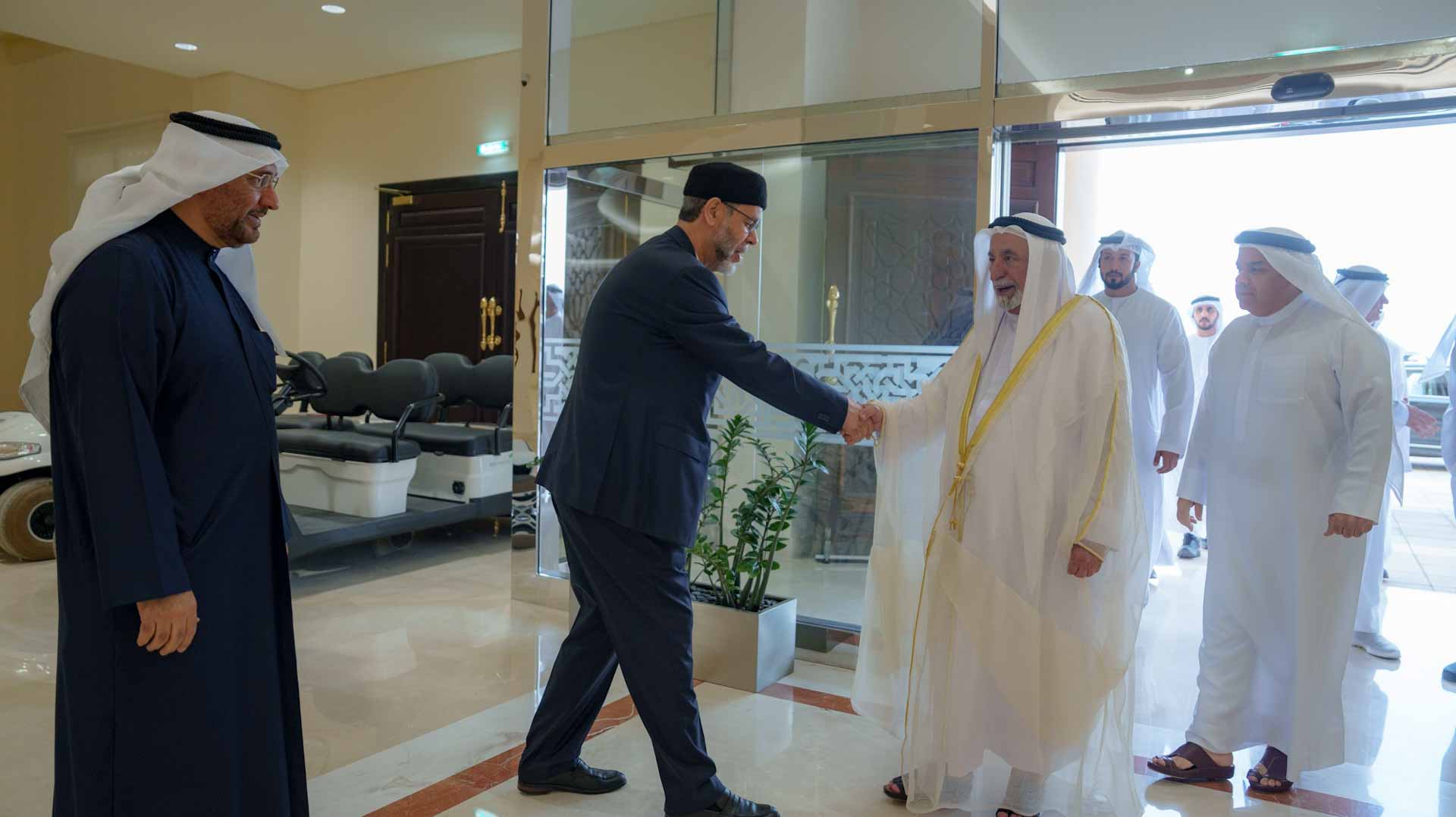 Sharjah Ruler entering the site of the signing of the Arabic Encylopedia
