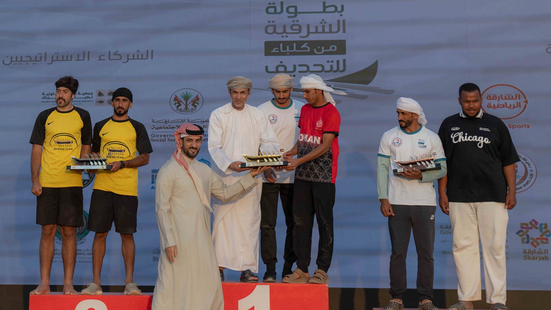 Sultan bin Ahmed honours Al Sharqiya Kalba Rowing winners