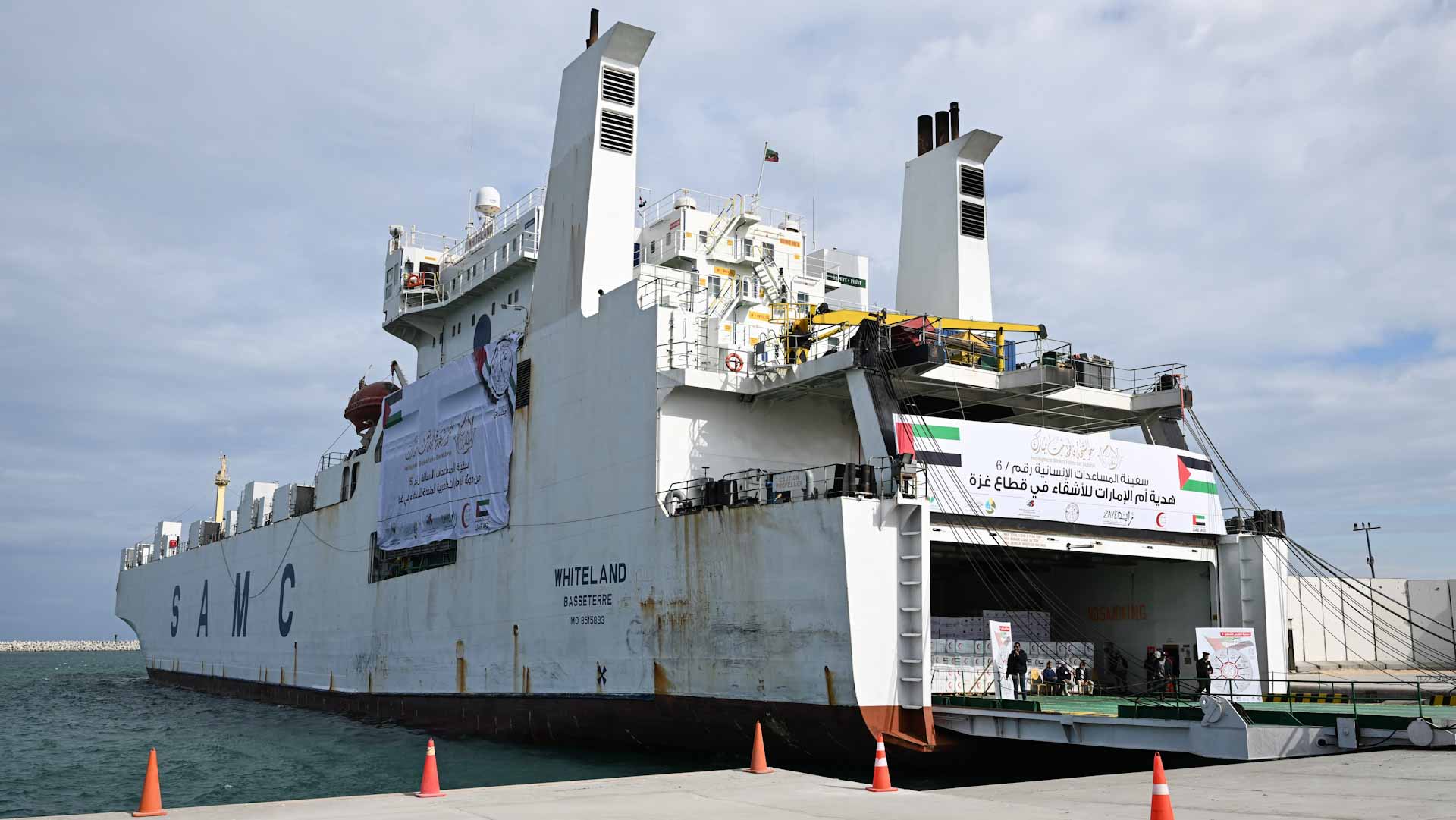 6th UAE aid ship arrives at Al Arish Port with relief for Gaza 