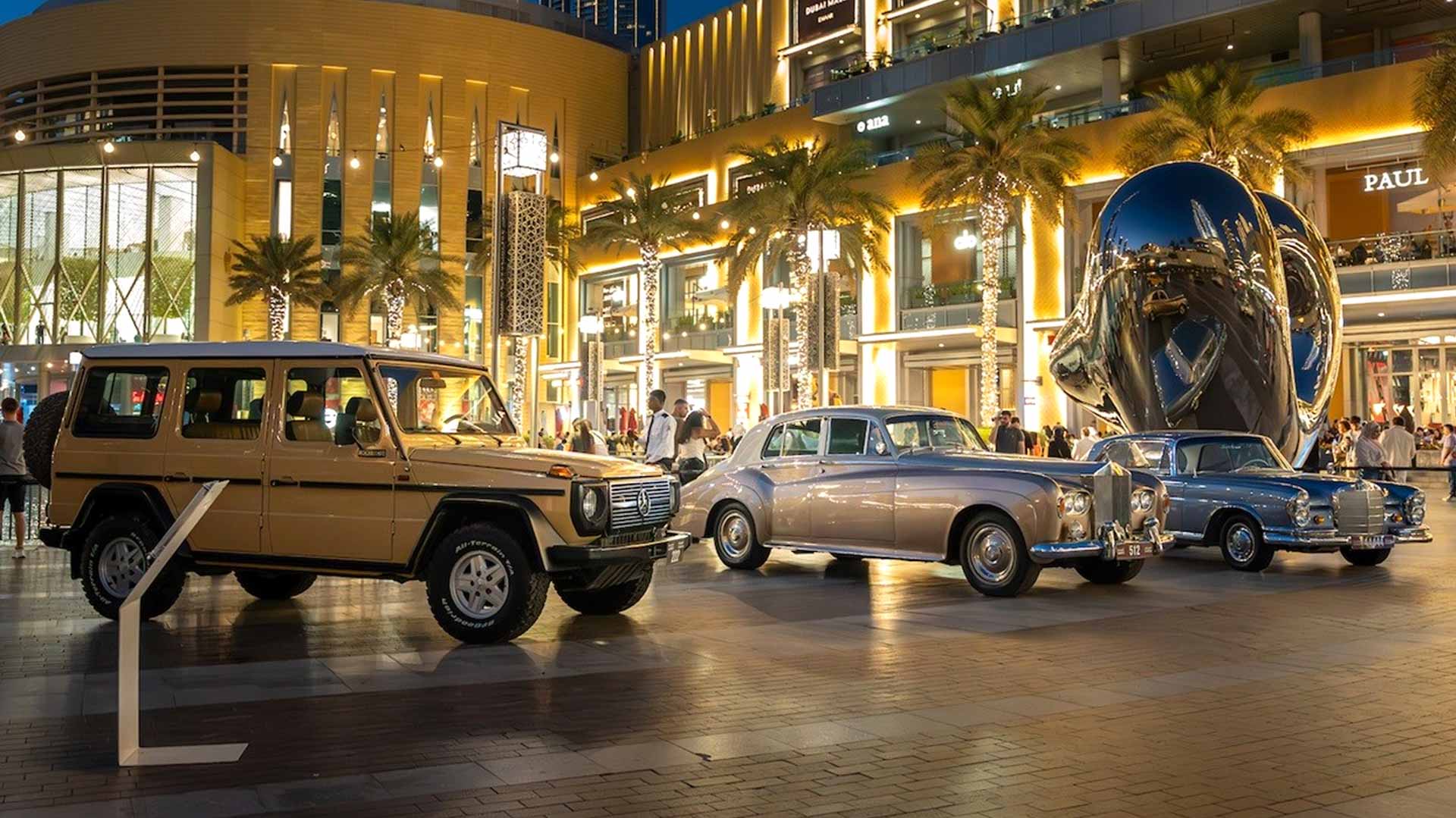 Elite Cars winners of Classic Cars Festival  shine in Dubai Mall 
