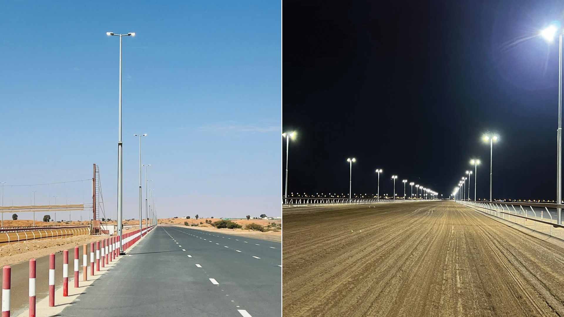 385 poles light up Al Dhaid Racecourse and Jabal Omar Park 