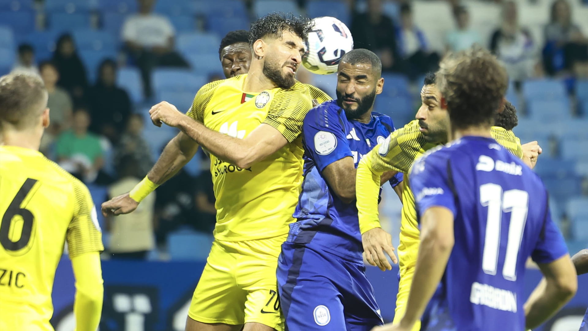 النصر يفوز على كلباء بثلاثية دوري أدنوك للمحترفين 