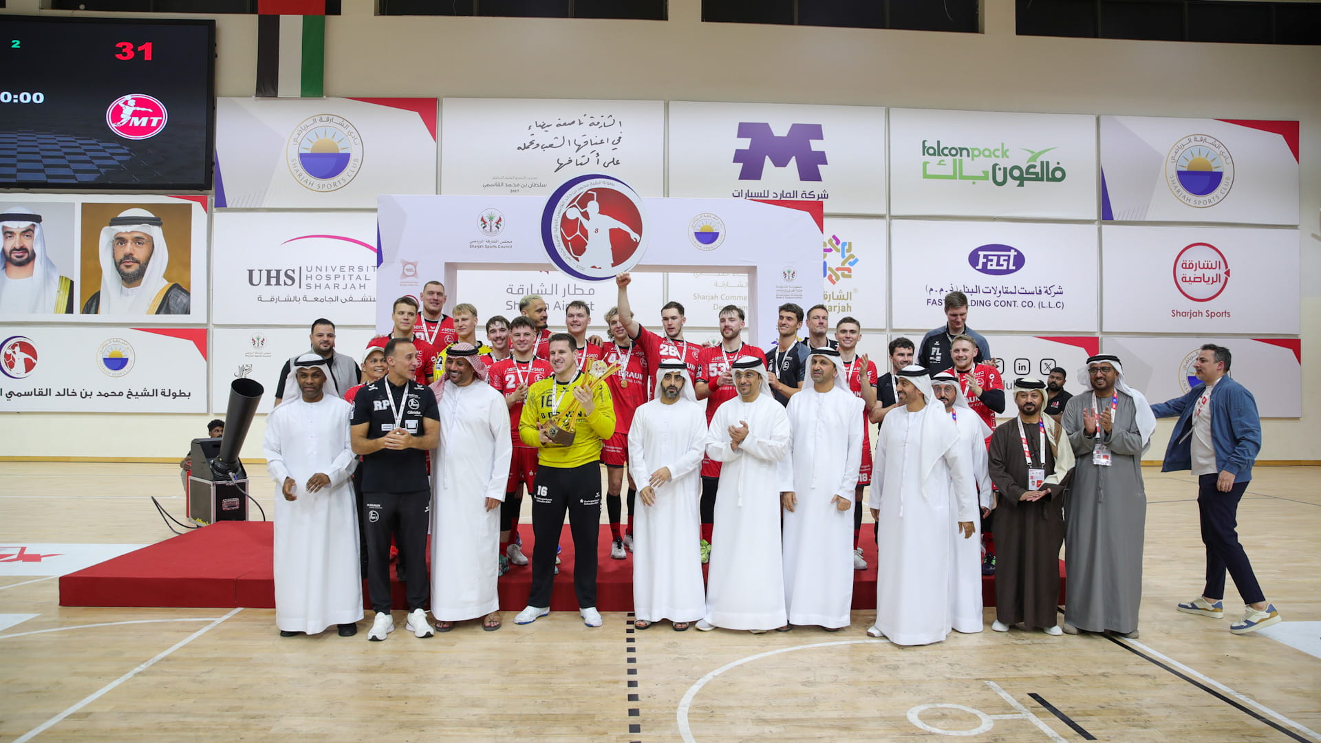 Salem Al Qasimi honours Mohammed bin Khalid Handball Champion 
