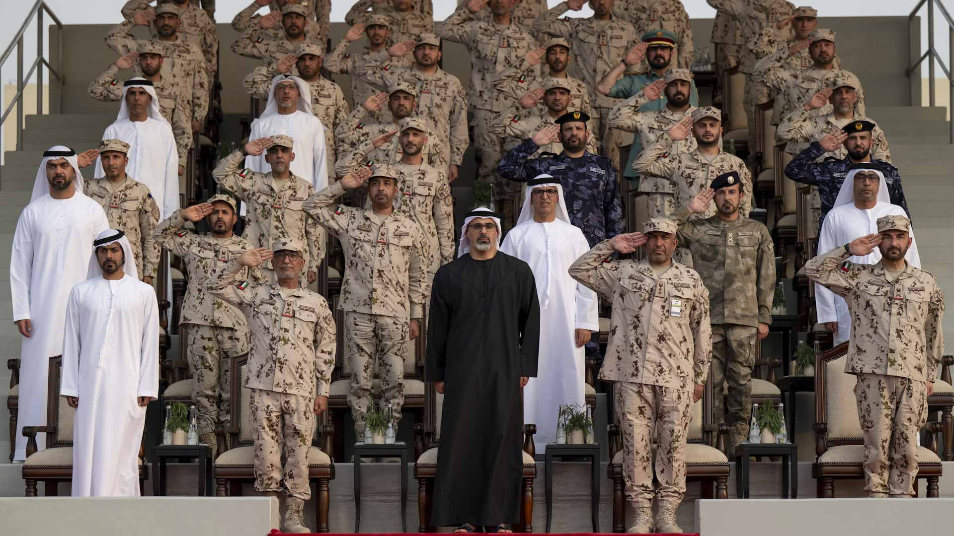Khaled bin Mohamed attends 22nd National Service Cohort Demo. 