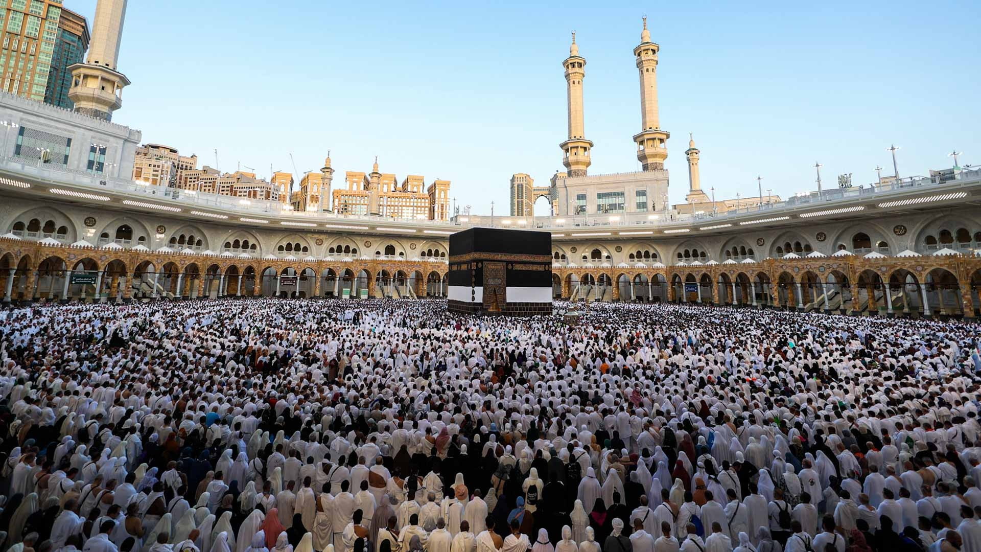 Worshippers gather at Grand Mosque for Eid Al Adha prayer