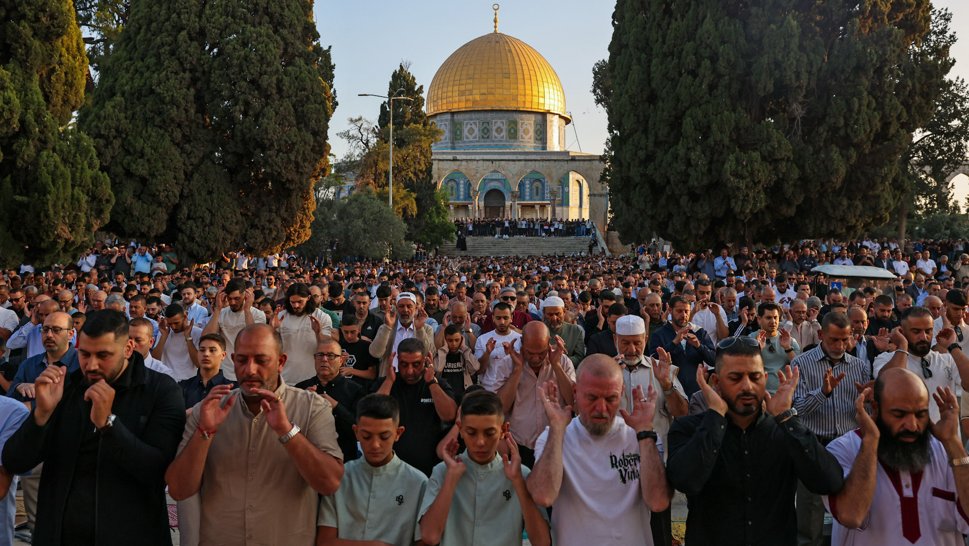 Tens of thousands perform Eid Al Adha prayers at Al-Aqsa Mosque 