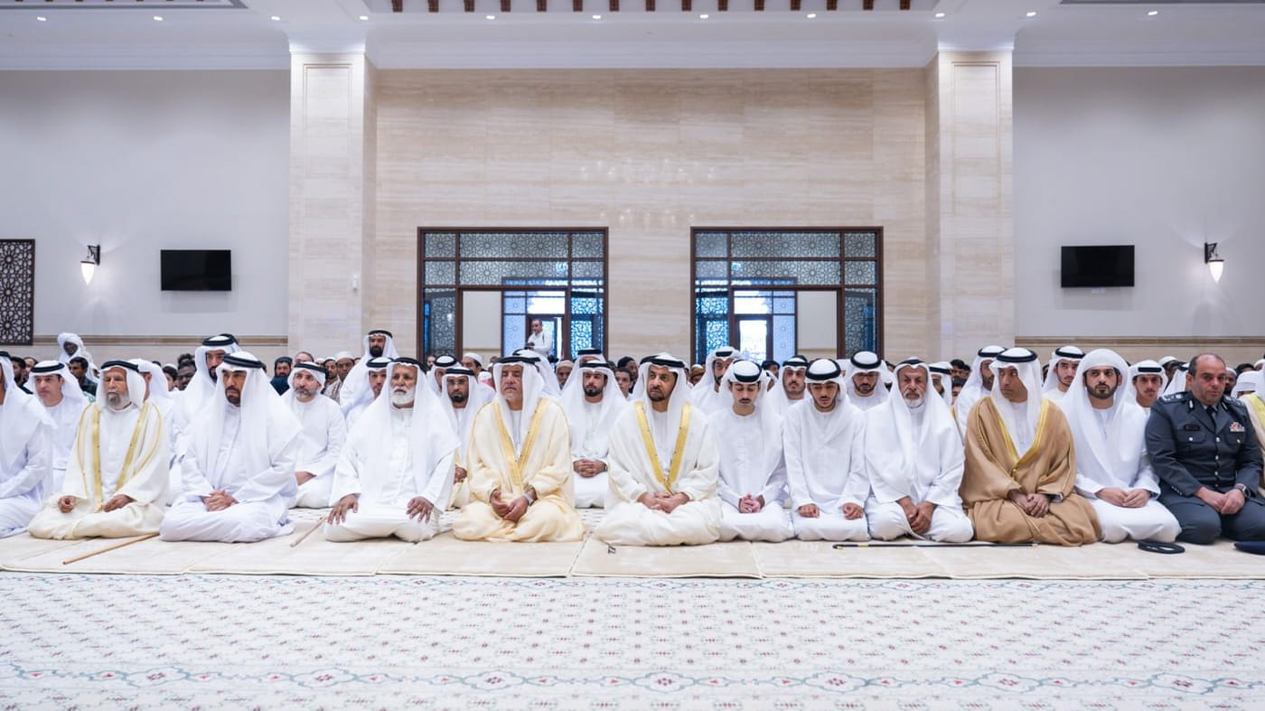 Hamdan bin Zayed performs Al-Adha prayer, receives well-wishers  