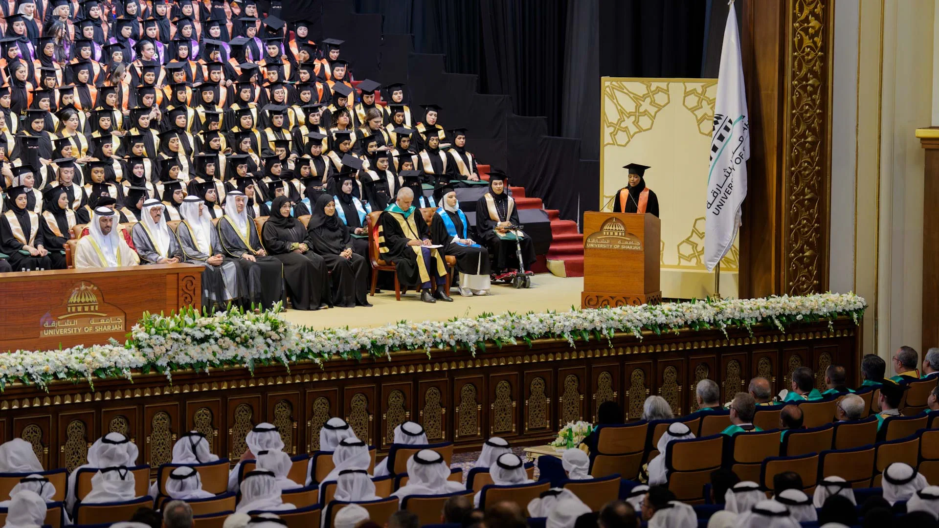 graduate Hafsa delivered a speech during the event