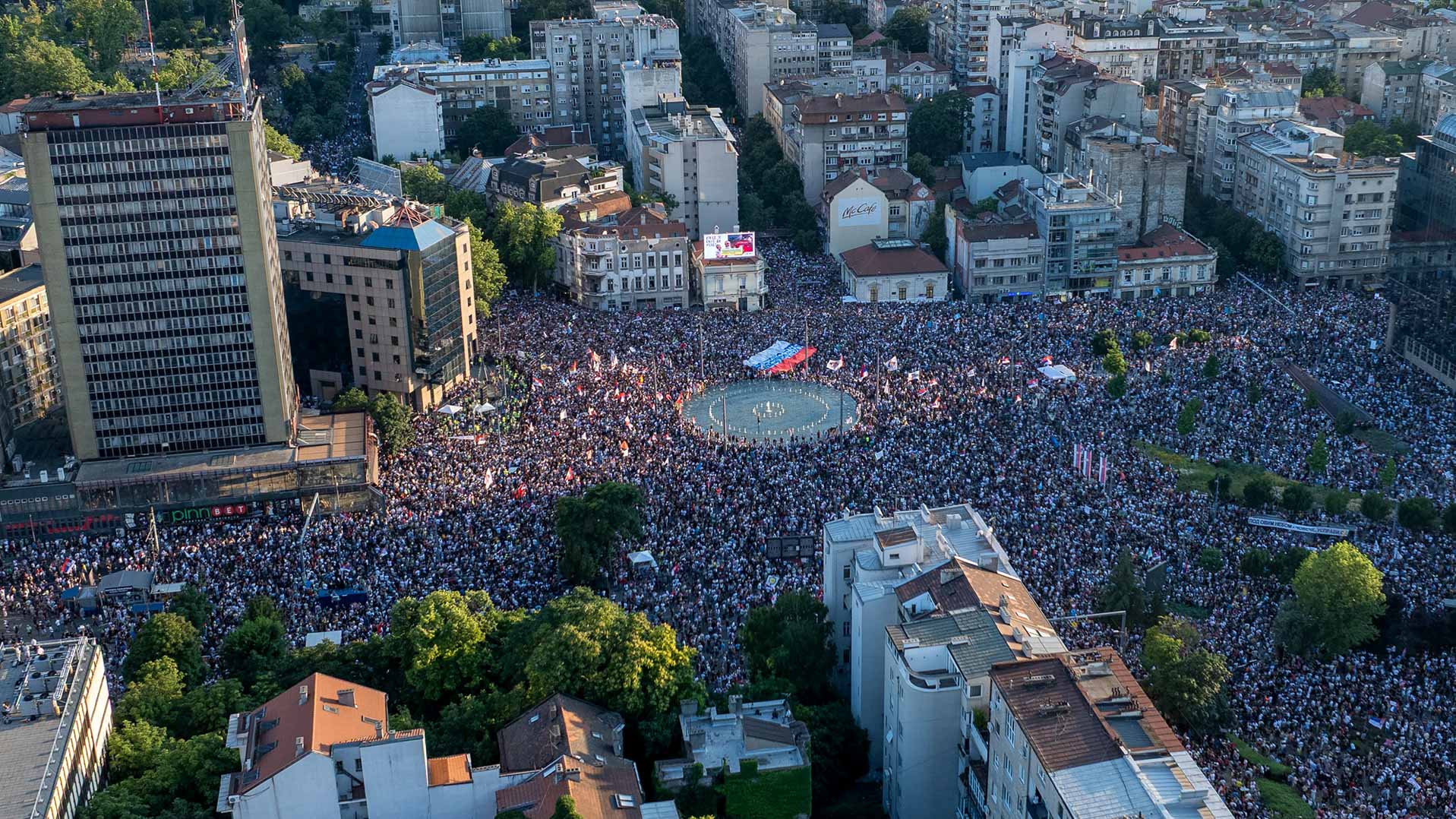 Around 140,000 rally in Belgrade ratcheting up calls for elections 