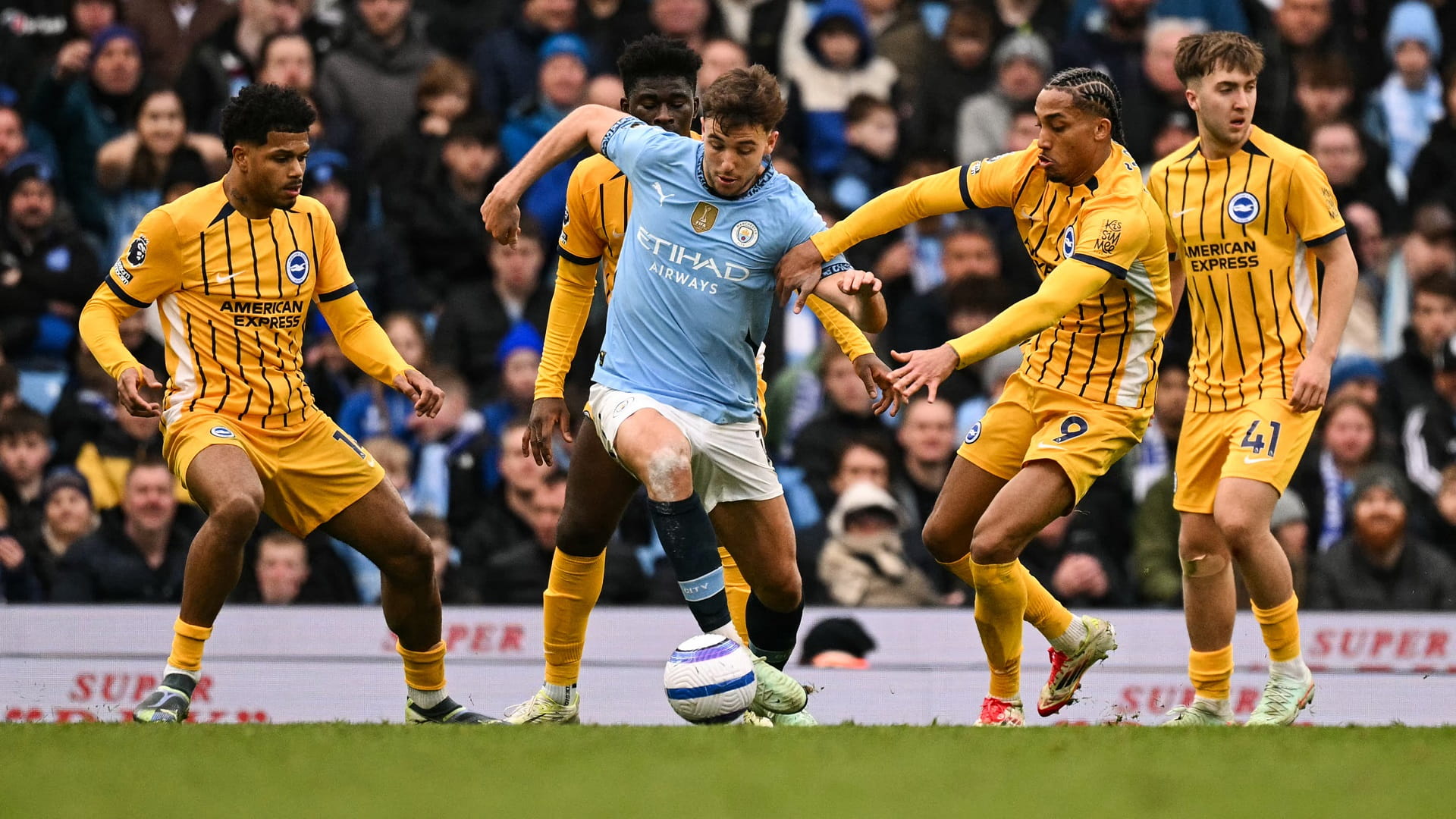 Manchester City draws 2-2 with Brighton in Premier League
