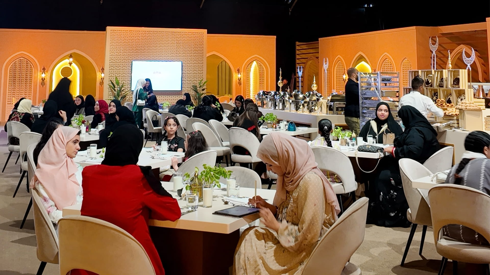 Image for the title: Jameela Al Qasimi shares iftar with SSEF orphans and employees 