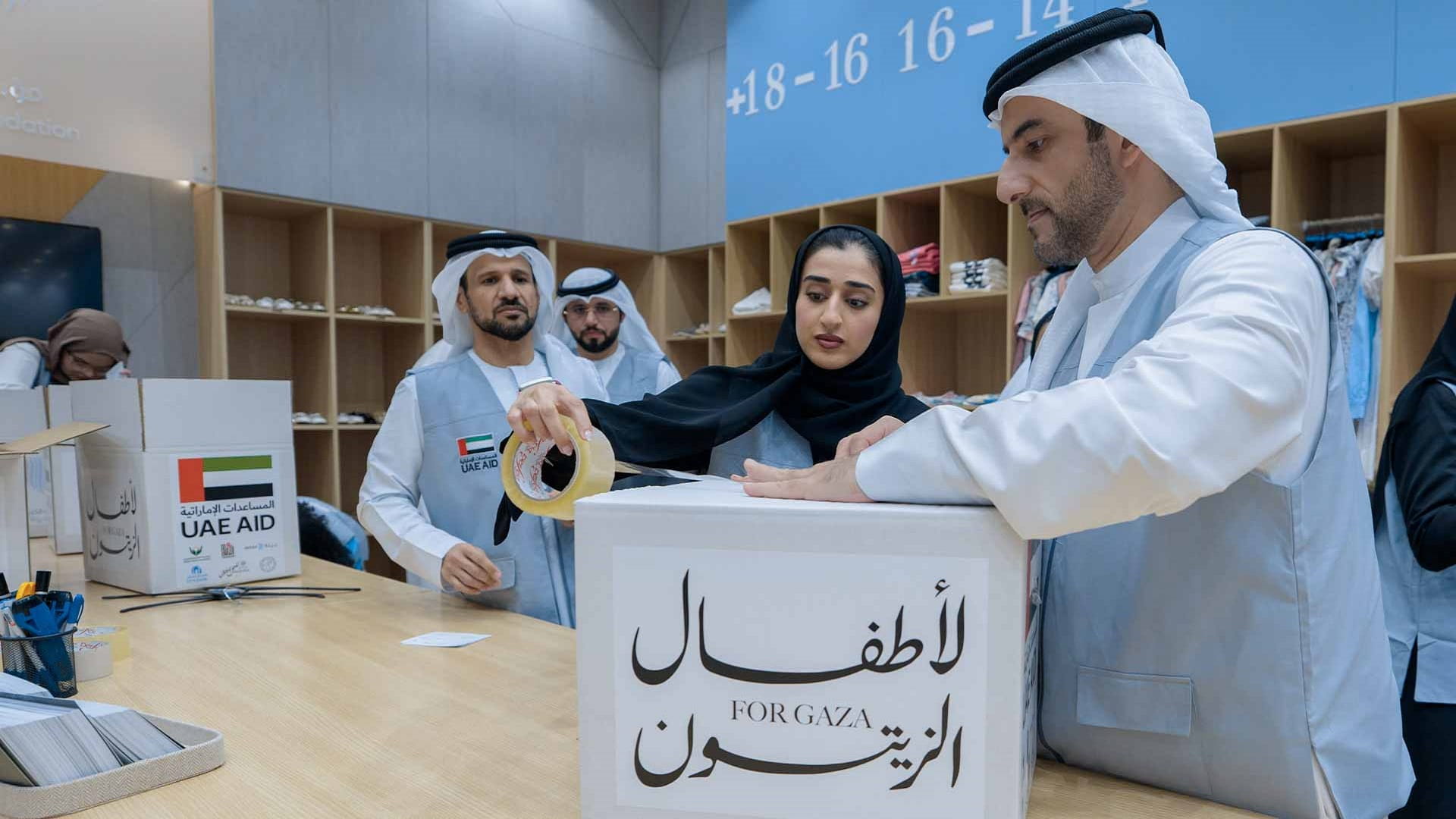 Sultan bin Ahmed participates in "Clothing for Olive Children"