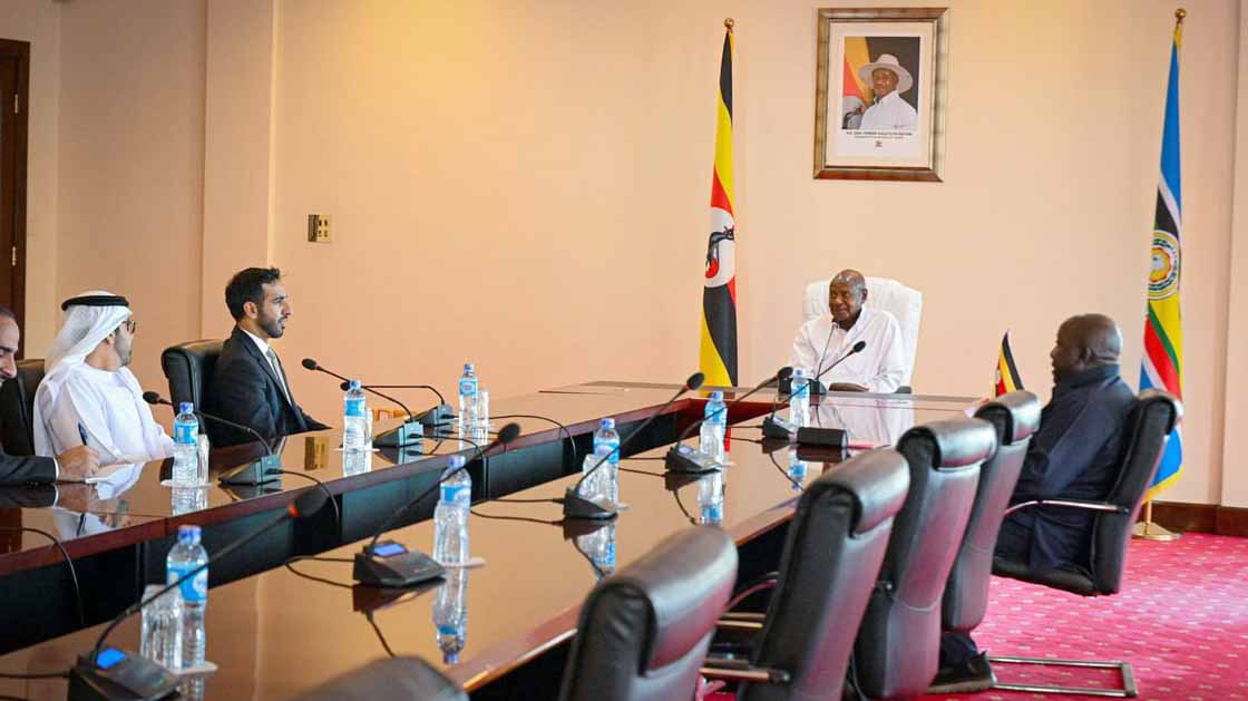 رئيس أوغندا يستقبل شخبوط بن نهيان