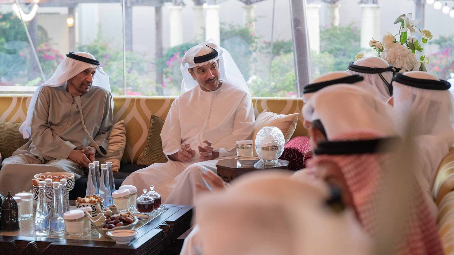 Hazza bin Zayed attends Iftar banquet hosted by Saeed Al Ghafli 